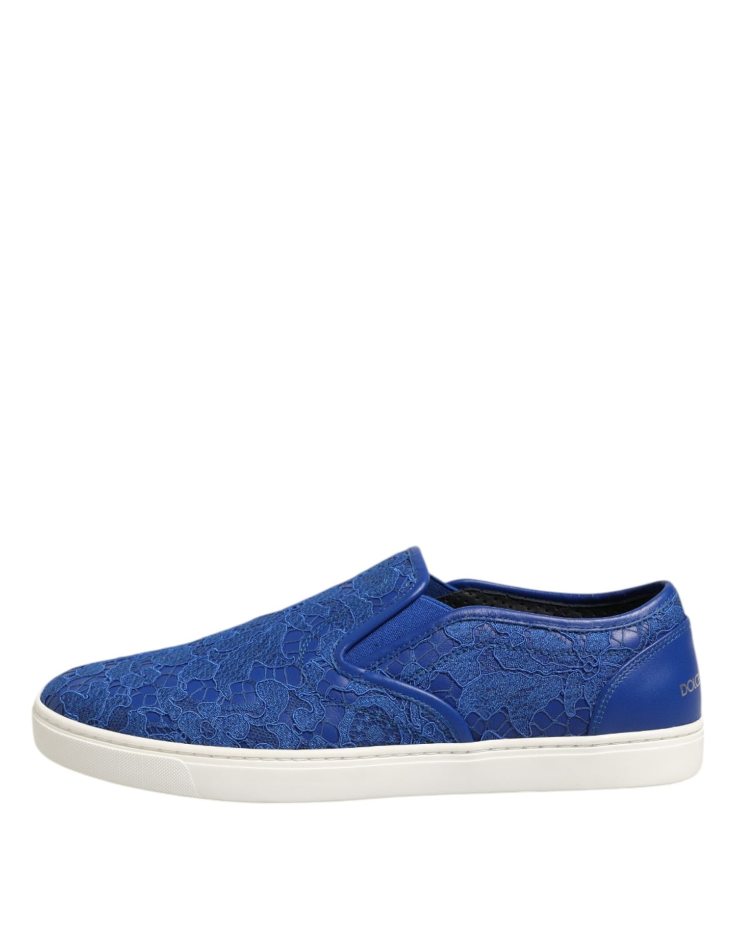 Dolce & Gabbana Blue Leather Lace Slip On Sneaker Shoes by Dolce & Gabbana