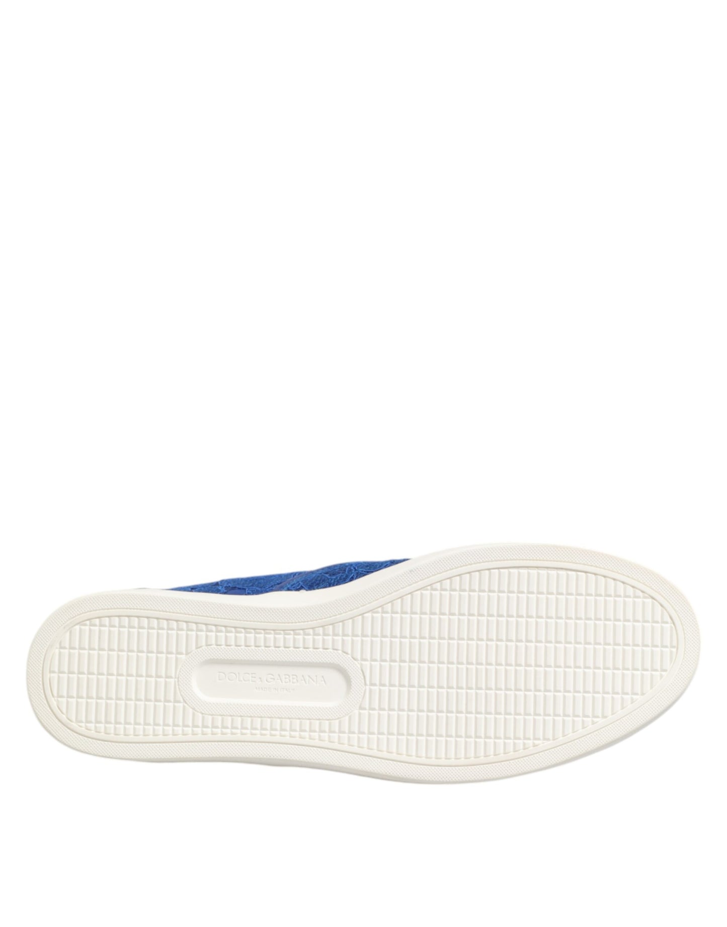 Dolce & Gabbana Blue Leather Lace Slip On Sneaker Shoes by Dolce & Gabbana