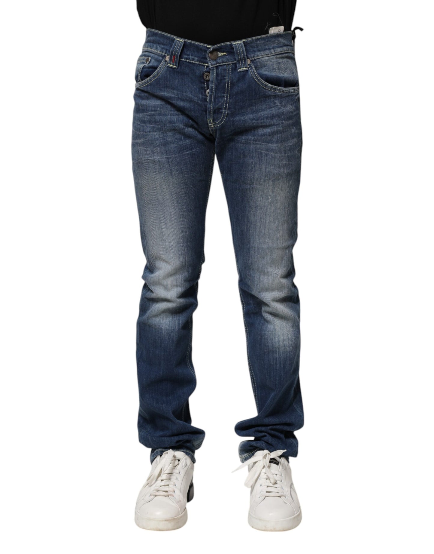 Dondup Blue Washed Skinny Fit Casual Men Denim Jeans by Dondup