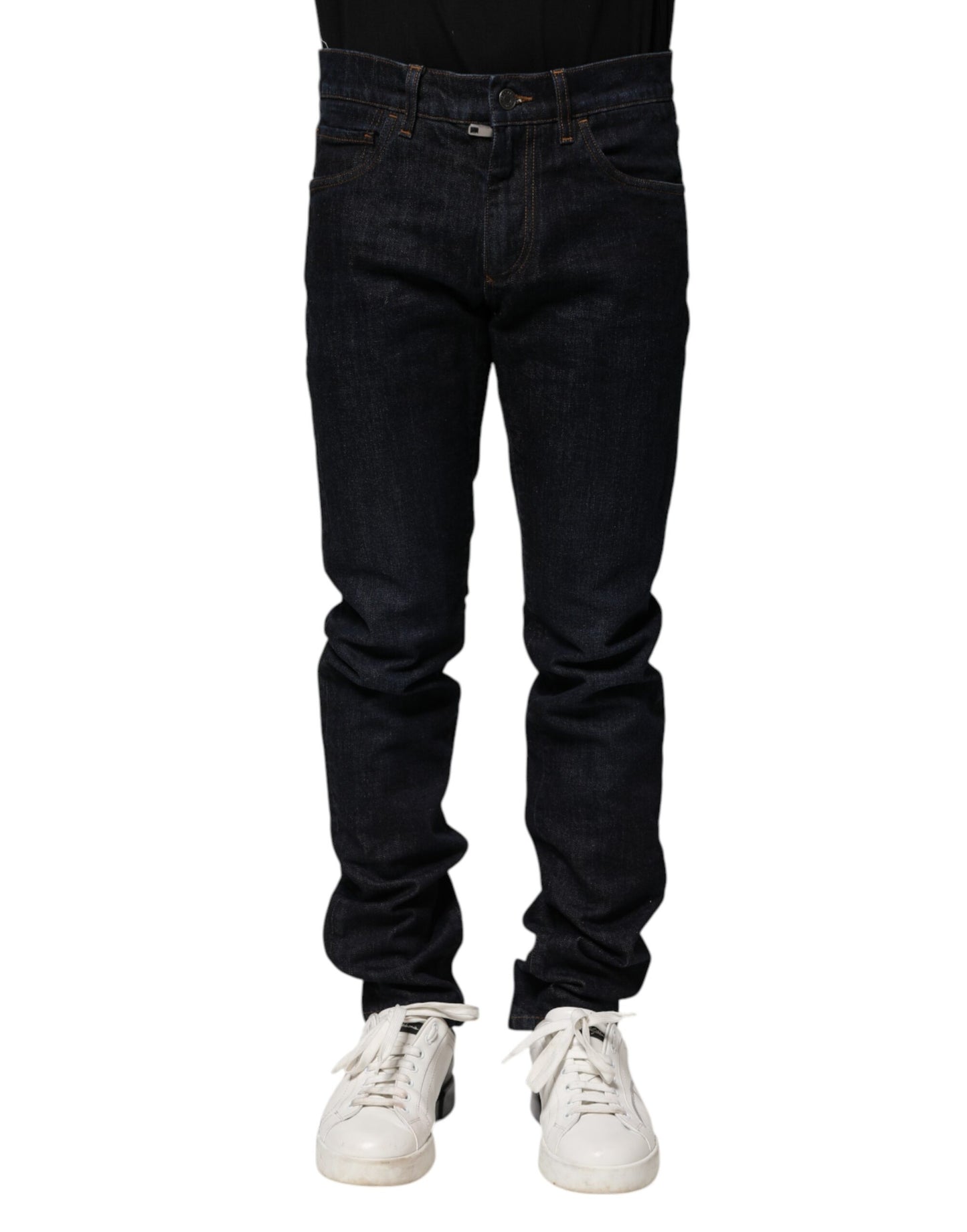 Dolce & Gabbana Black Cotton Skinny Denim Men Jeans by Dolce & Gabbana