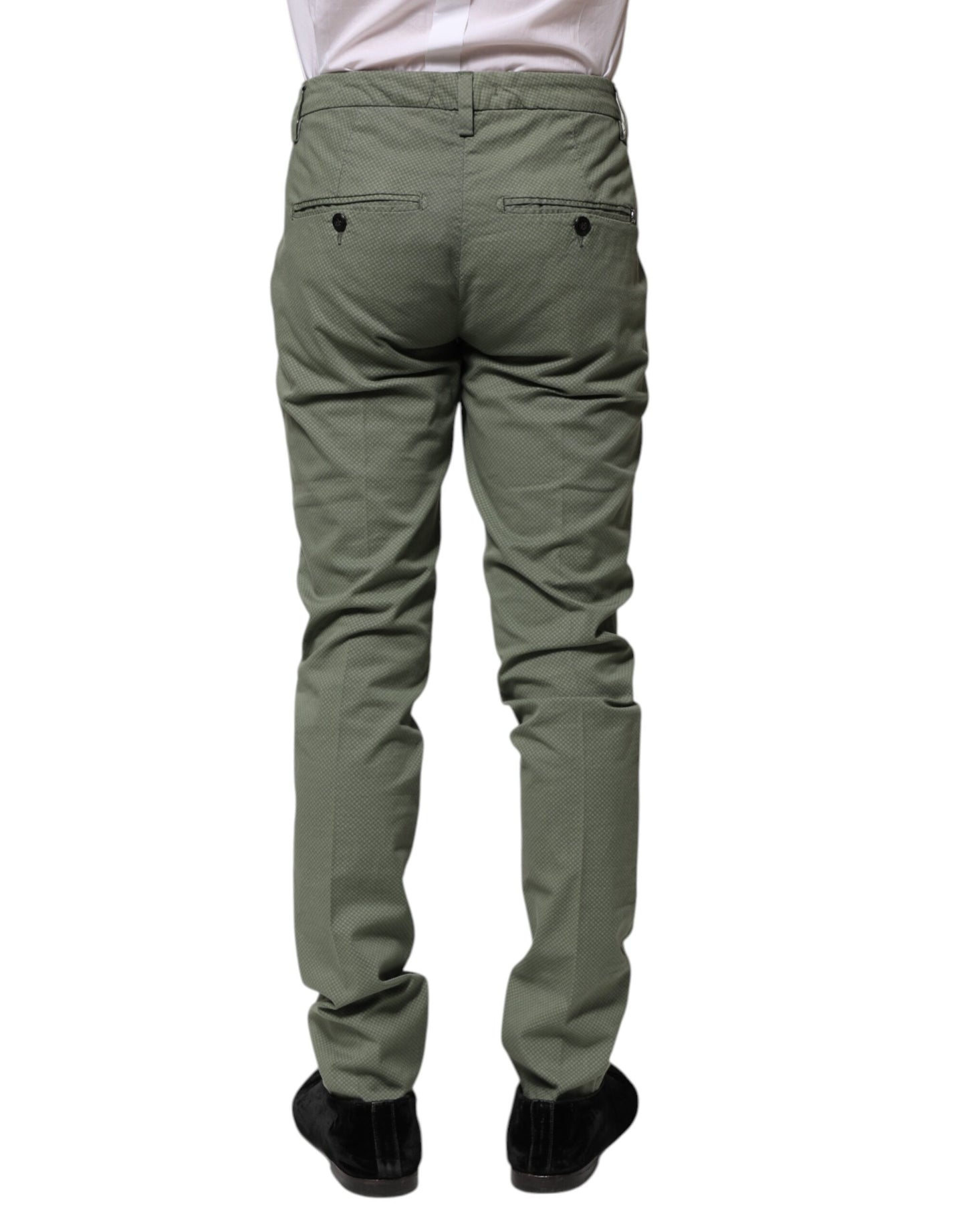 Pantalon décontracté skinny taille moyenne vert Dondup