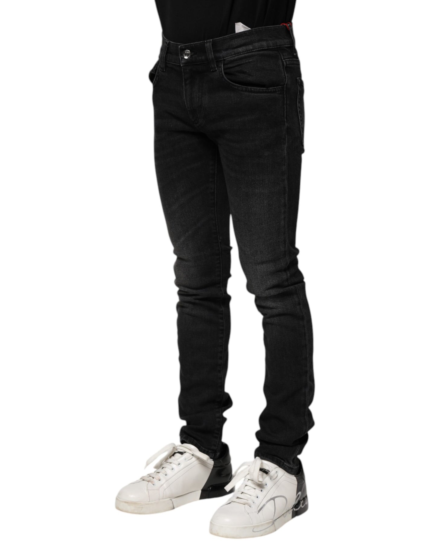 Jean skinny en coton noir Dolce & Gabbana pour homme
