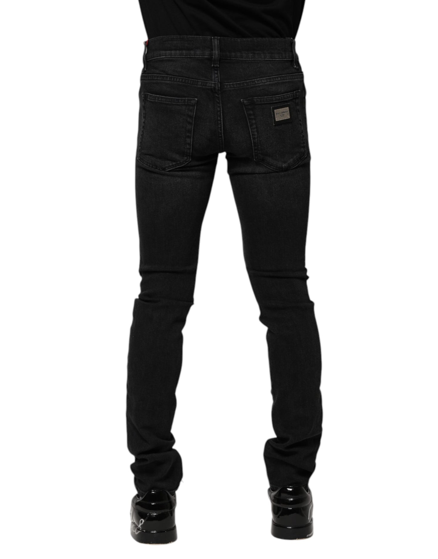 Jean skinny en coton noir Dolce & Gabbana pour homme