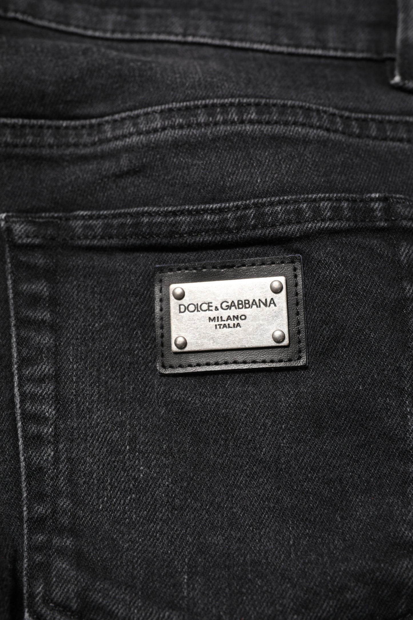 Jean skinny en coton noir Dolce & Gabbana pour homme