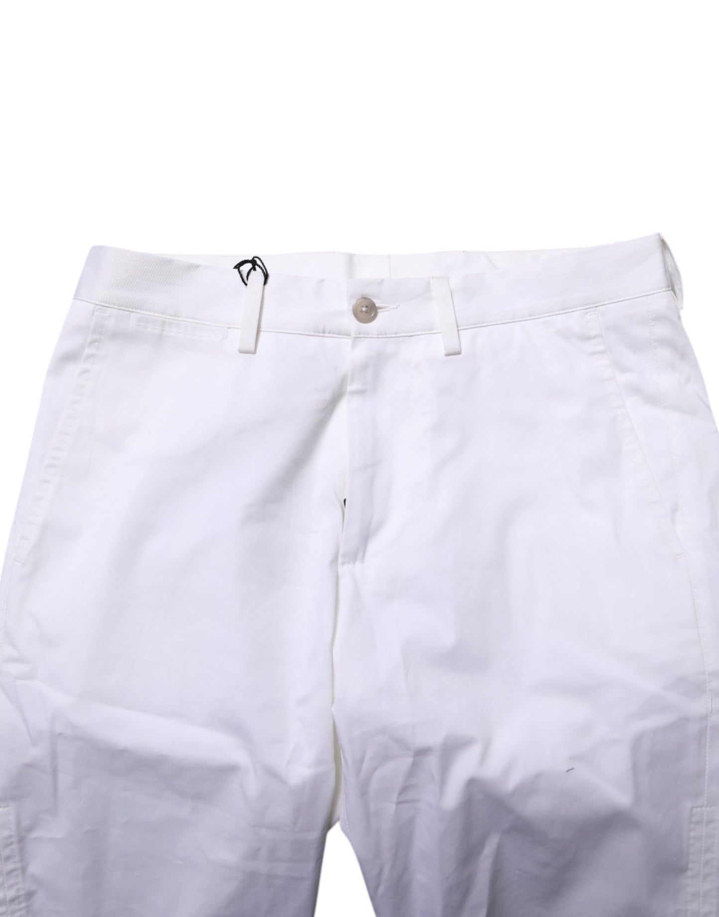 Bermuda en denim blanc extensible en coton Dolce & Gabbana pour homme