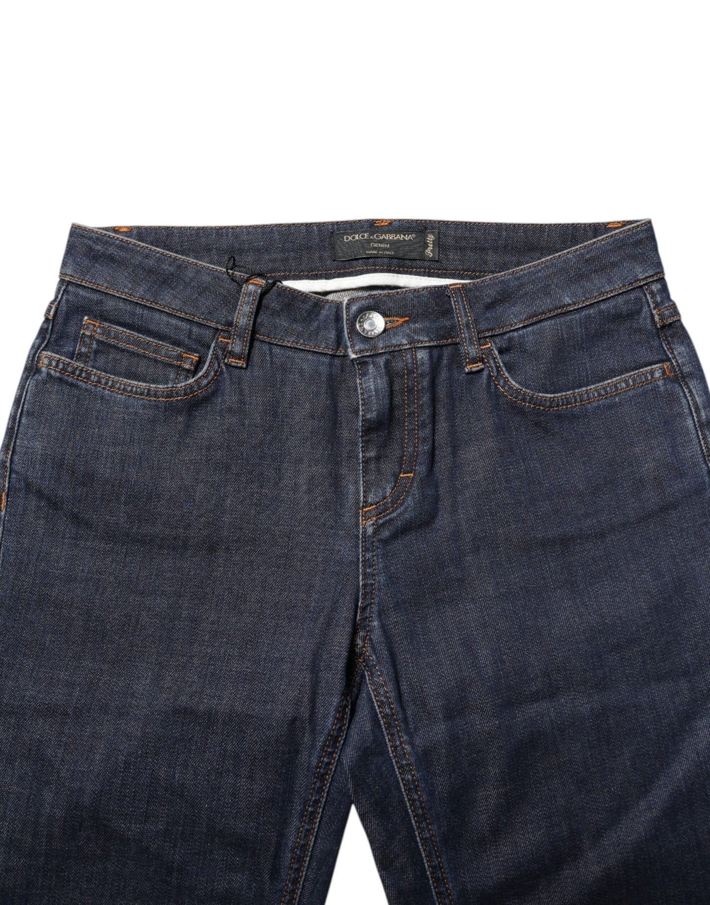 Dolce & Gabbana Blue Skinny Cotton Mid Waisted Denim Jeans by Dolce & Gabbana