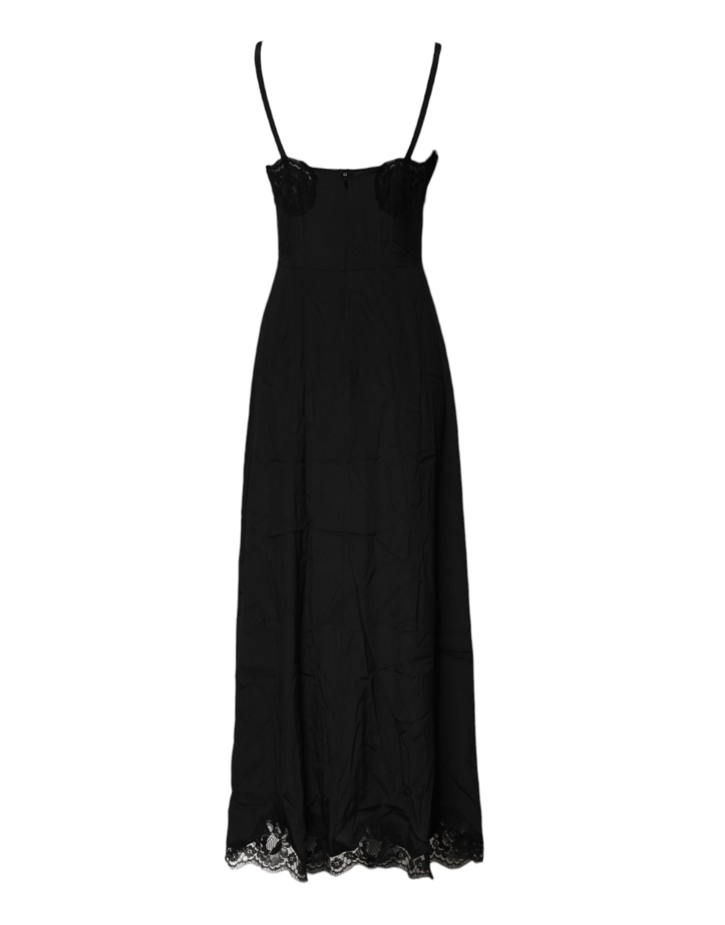 Robe lingerie en dentelle florale noire Dolce & Gabbana