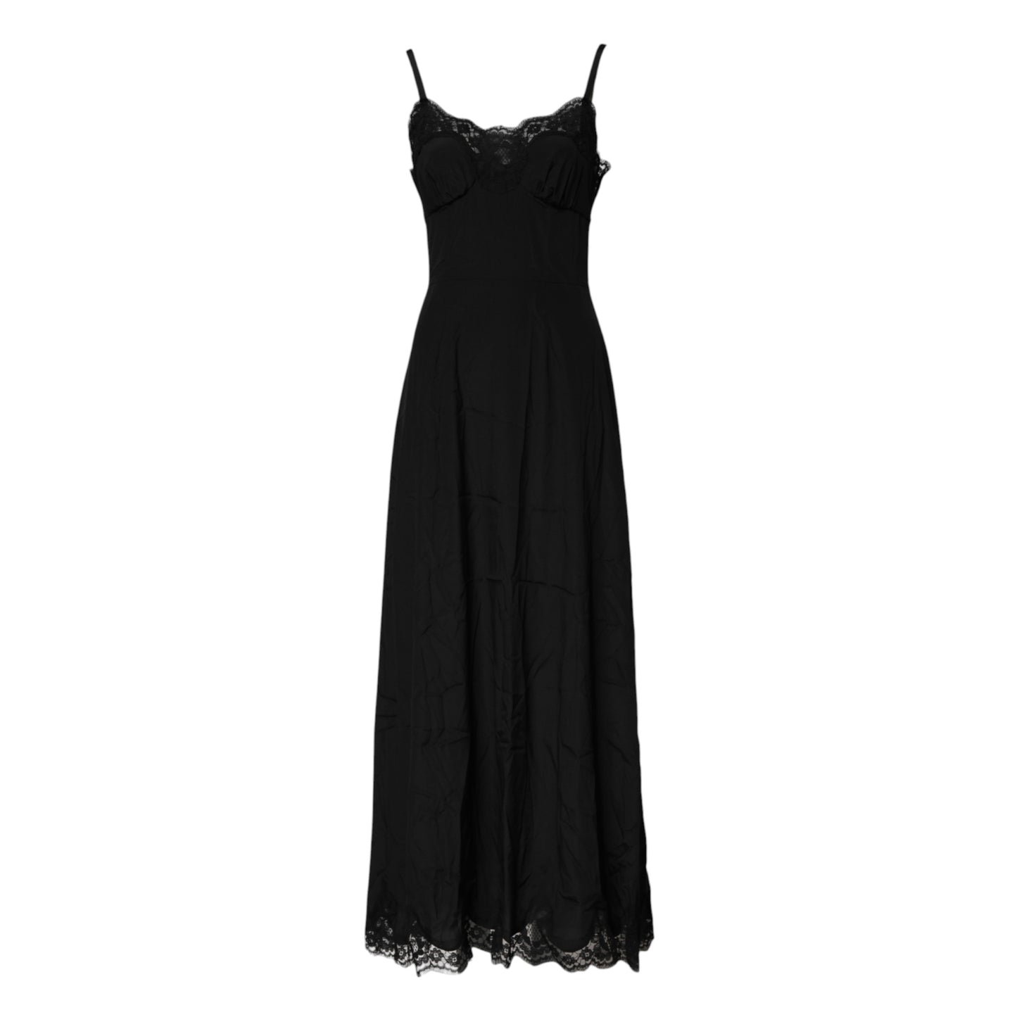 Robe lingerie en dentelle florale noire Dolce & Gabbana