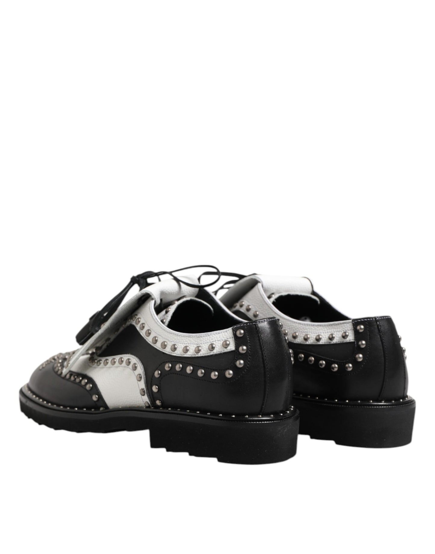 Chaussures habillées Dreby cloutées en cuir noir et blanc Dolce & Gabbana