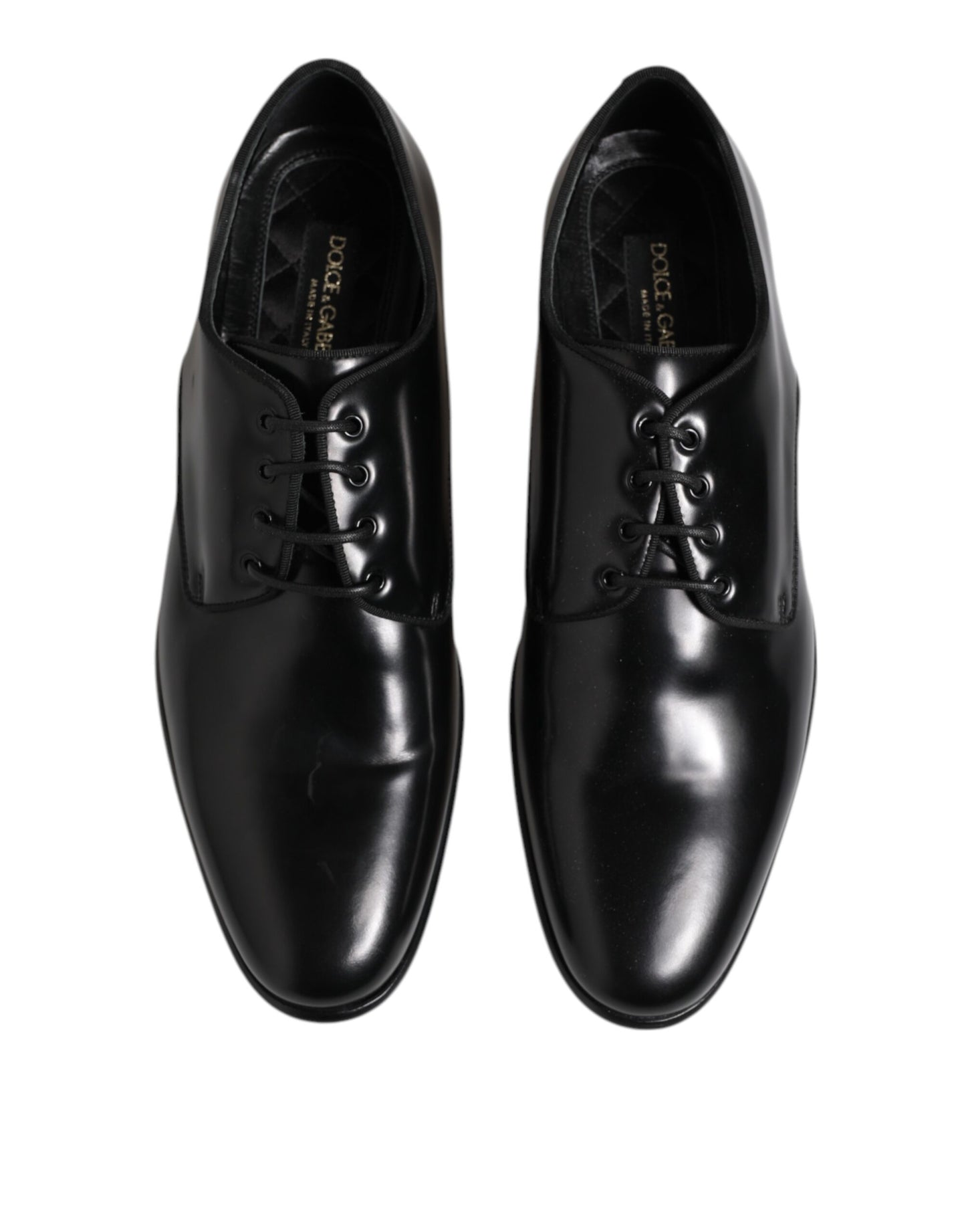 Chaussures habillées à lacets en cuir noir Dolce & Gabbana pour homme
