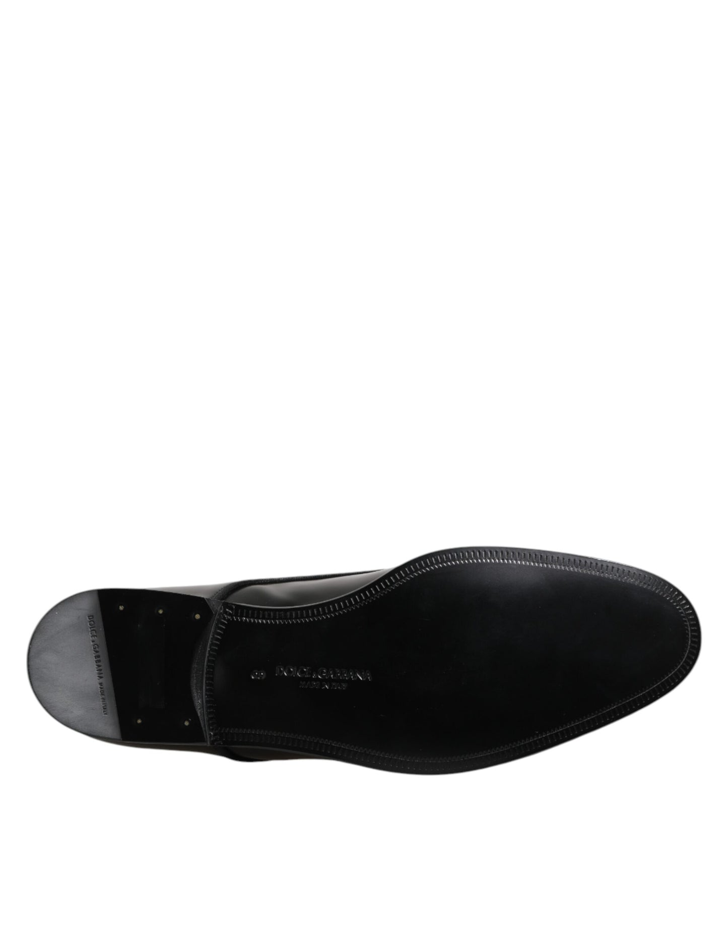 Chaussures habillées à lacets en cuir noir Dolce & Gabbana pour homme