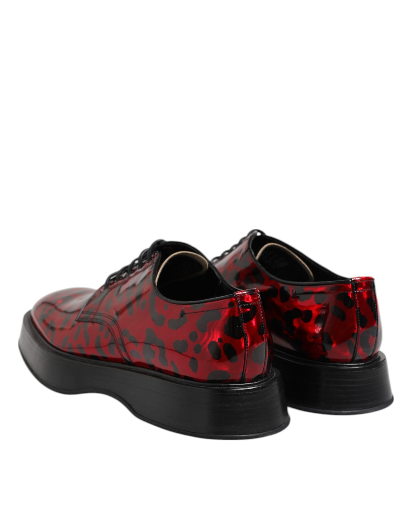 Chaussures habillées pour hommes Dolce & Gabbana Derby léopard rouge