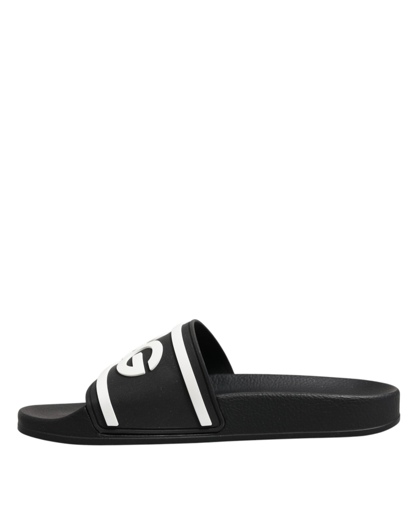 Sandales Dolce & Gabbana noires et blanches en caoutchouc pour homme