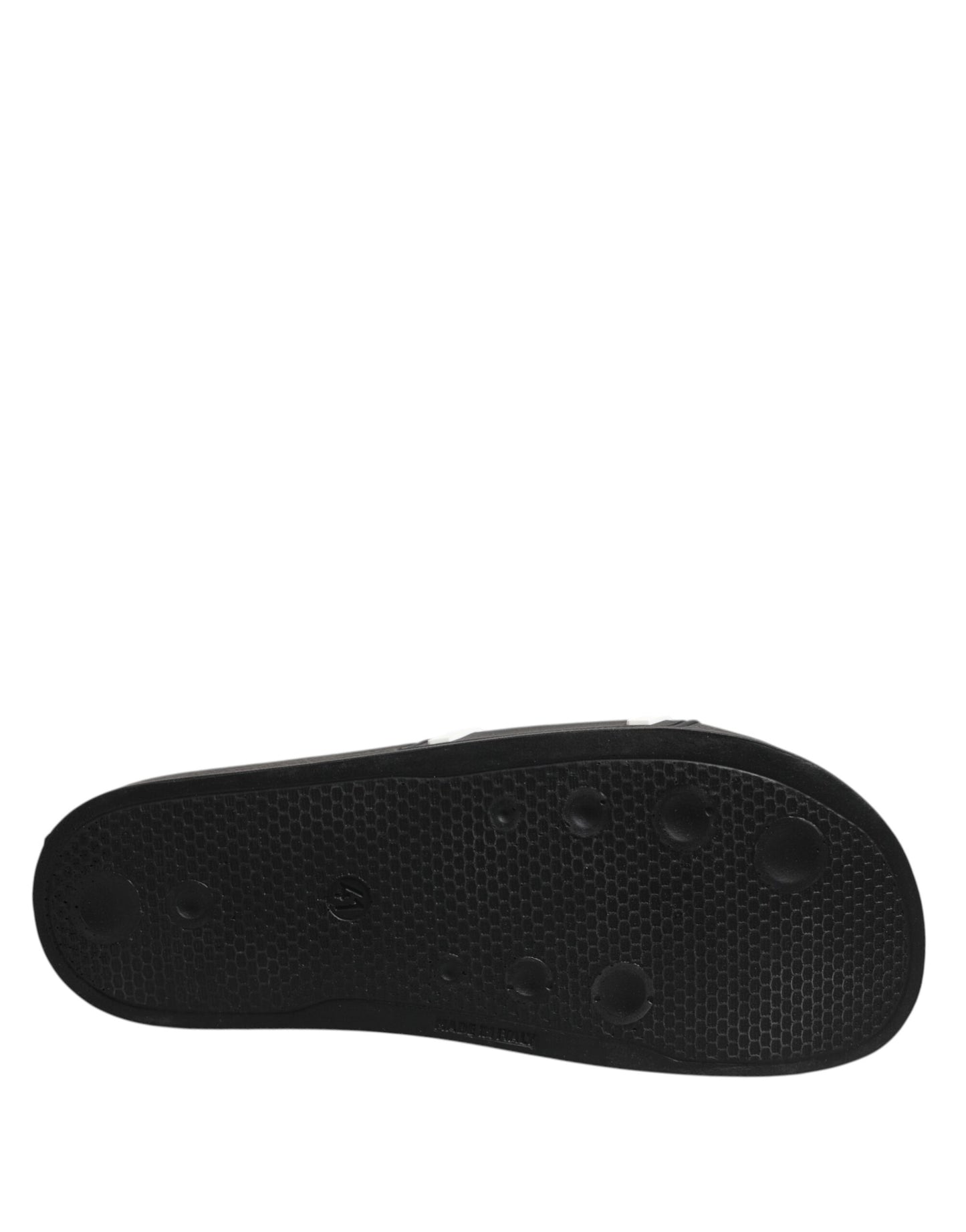Sandales Dolce & Gabbana noires et blanches en caoutchouc pour homme