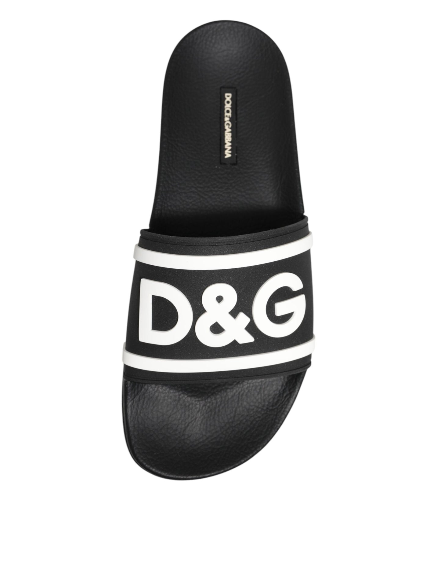 Sandales Dolce & Gabbana noires et blanches en caoutchouc pour homme