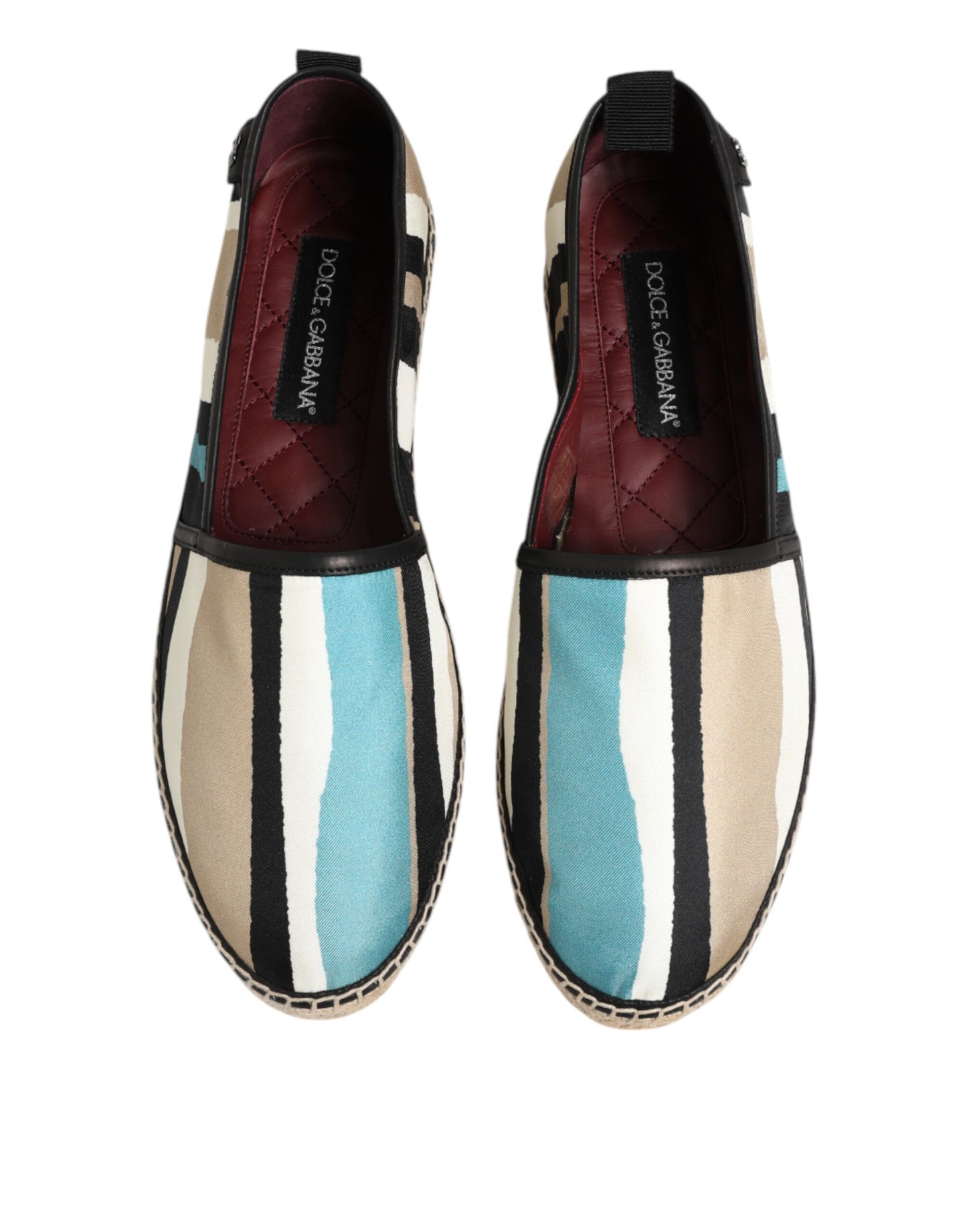 Dolce & Gabbana Espadrilles plates en toile à rayures multicolores