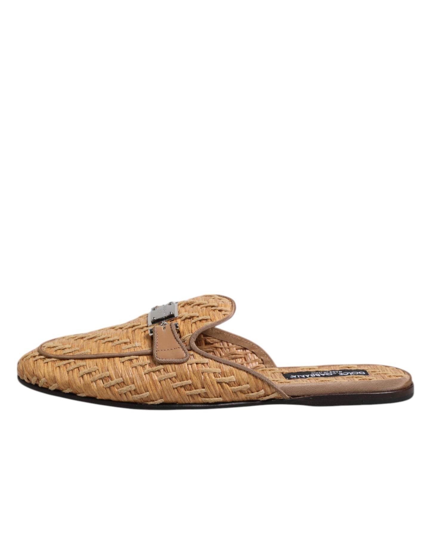 Sandales plates en rotin beige Dolce & Gabbana pour homme