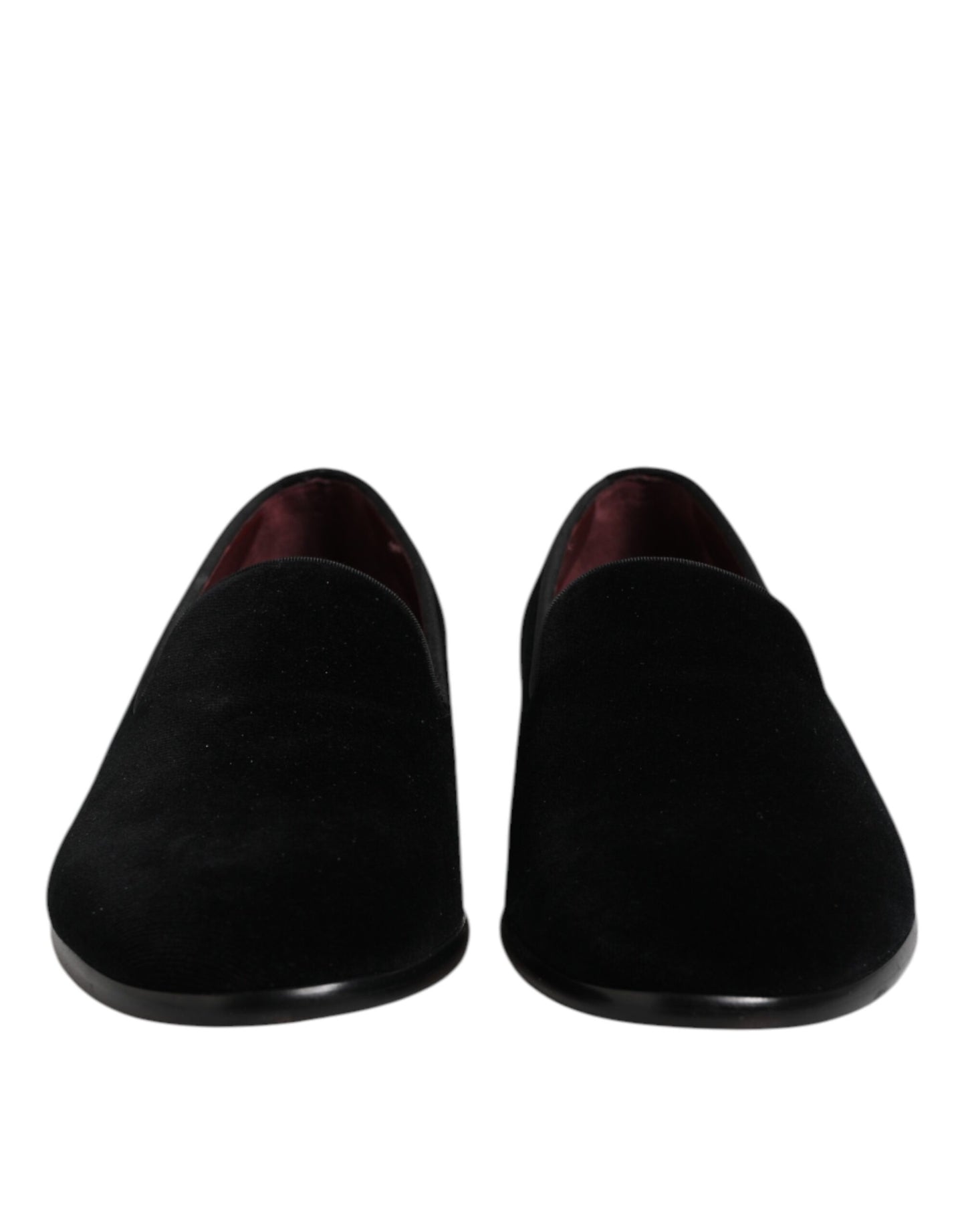 Mocassins à enfiler en velours noir Dolce & Gabbana, chaussures habillées