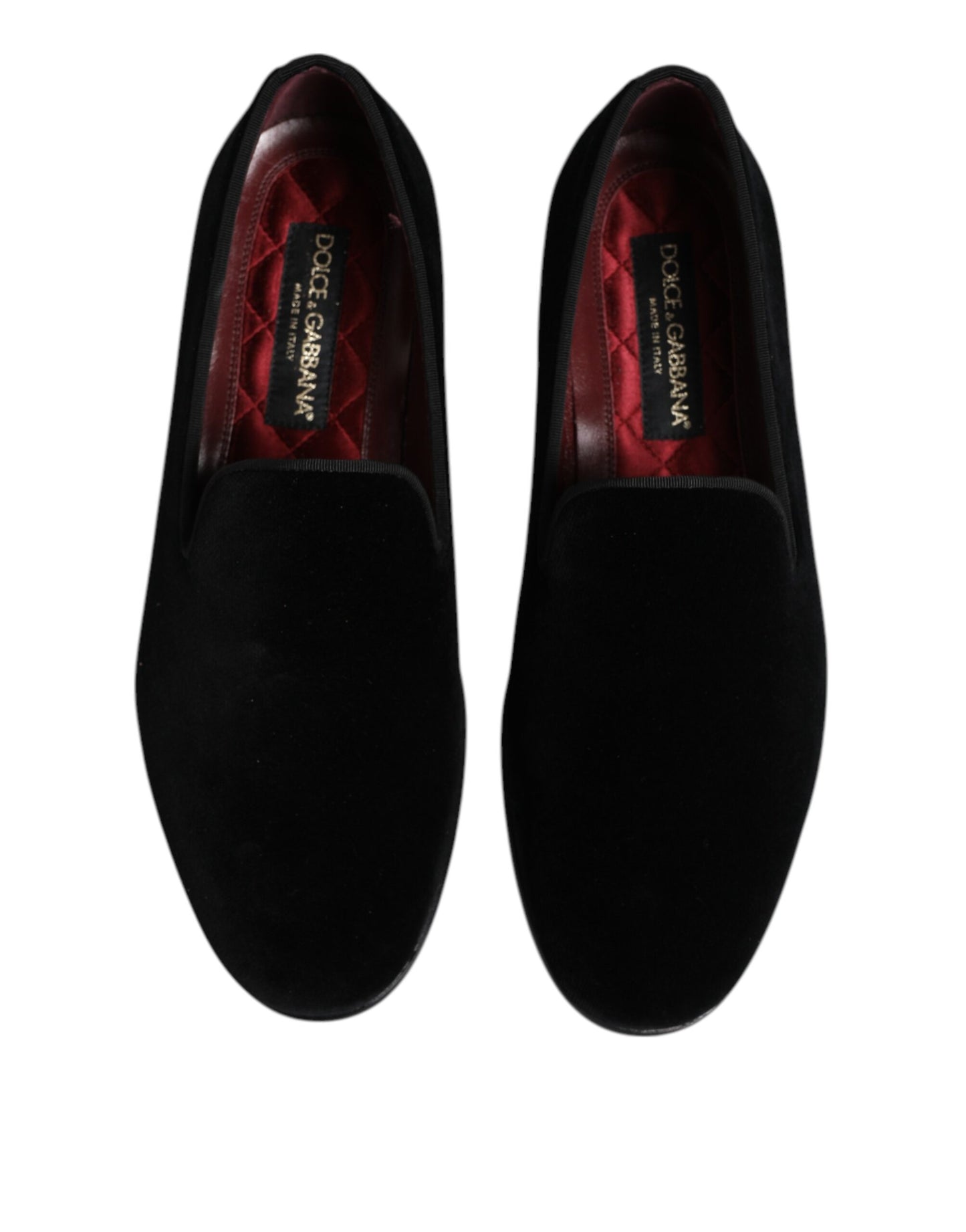 Mocassins à enfiler en velours noir Dolce & Gabbana, chaussures habillées