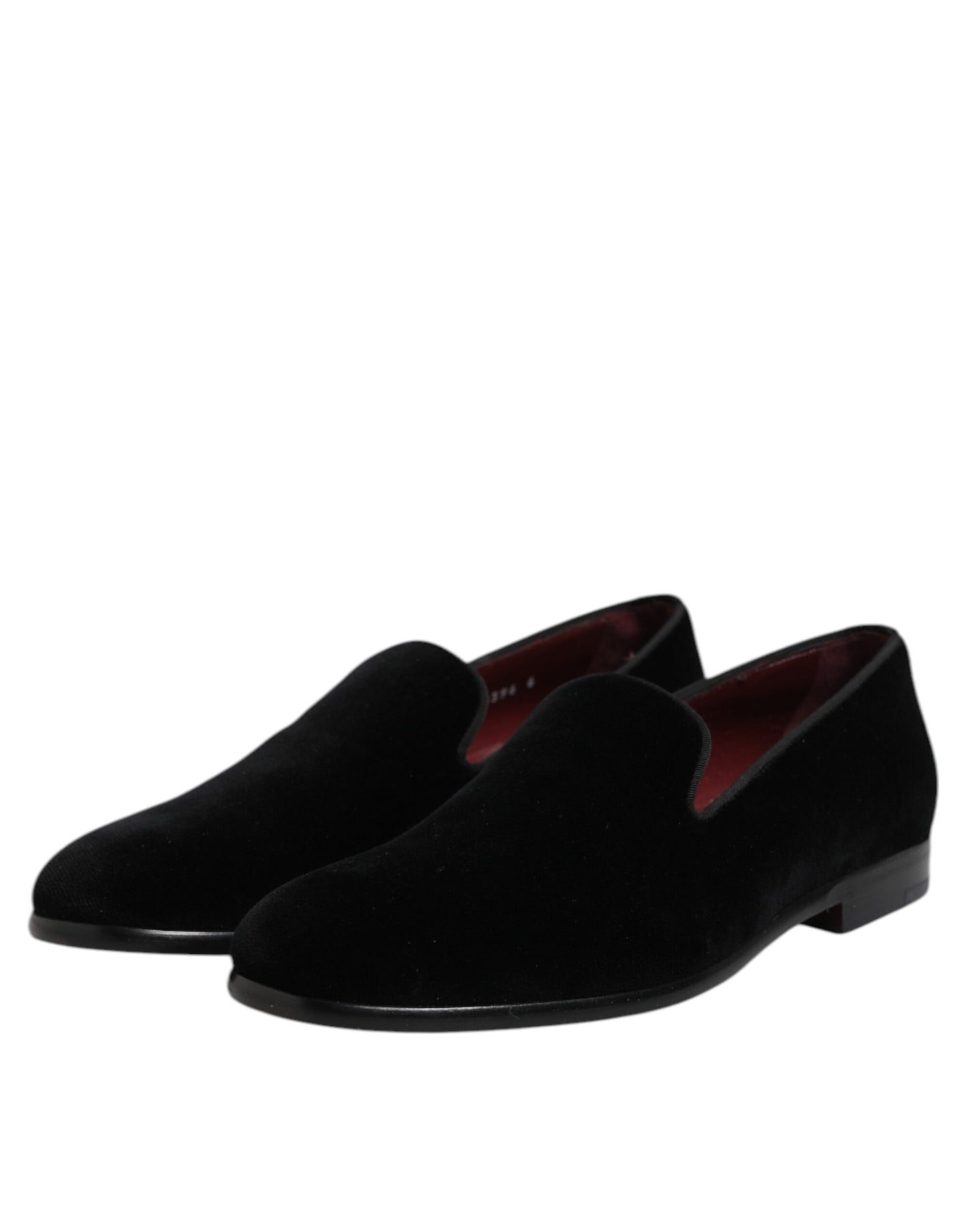 Mocassins à enfiler en velours noir Dolce & Gabbana, chaussures habillées