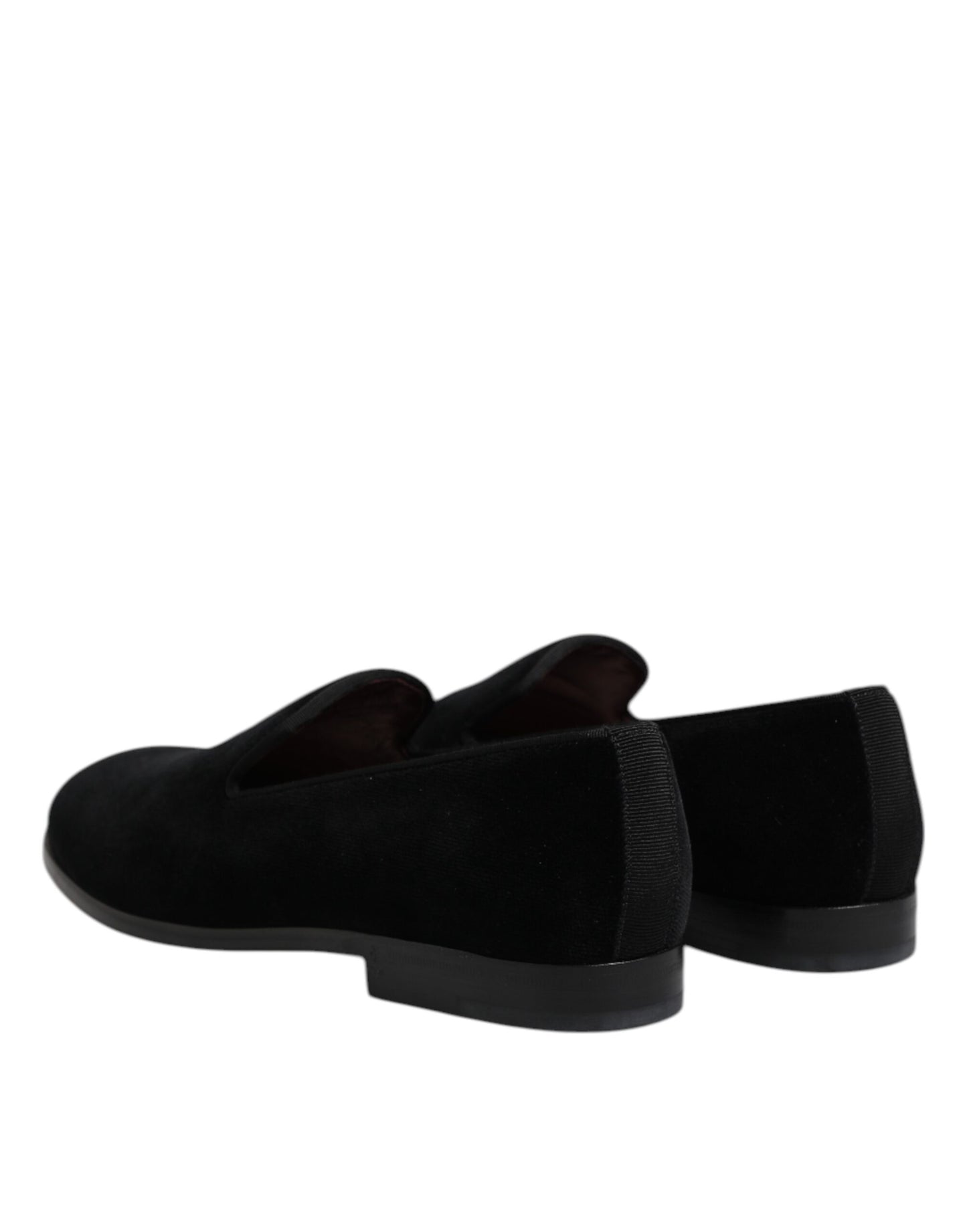 Mocassins à enfiler en velours noir Dolce & Gabbana, chaussures habillées