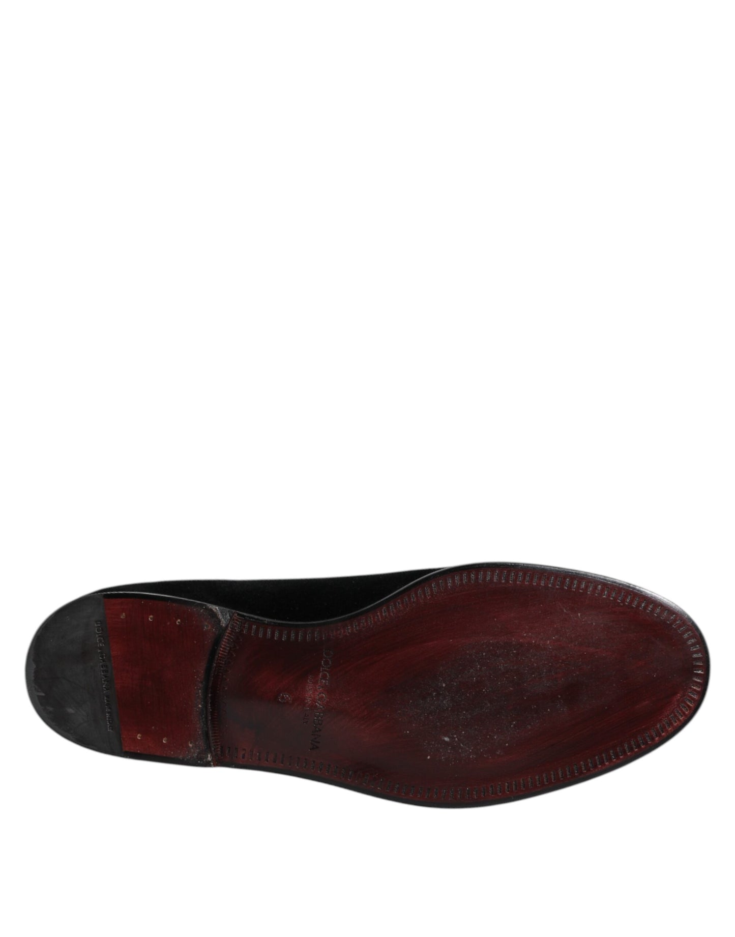 Mocassins à enfiler en velours noir Dolce & Gabbana, chaussures habillées