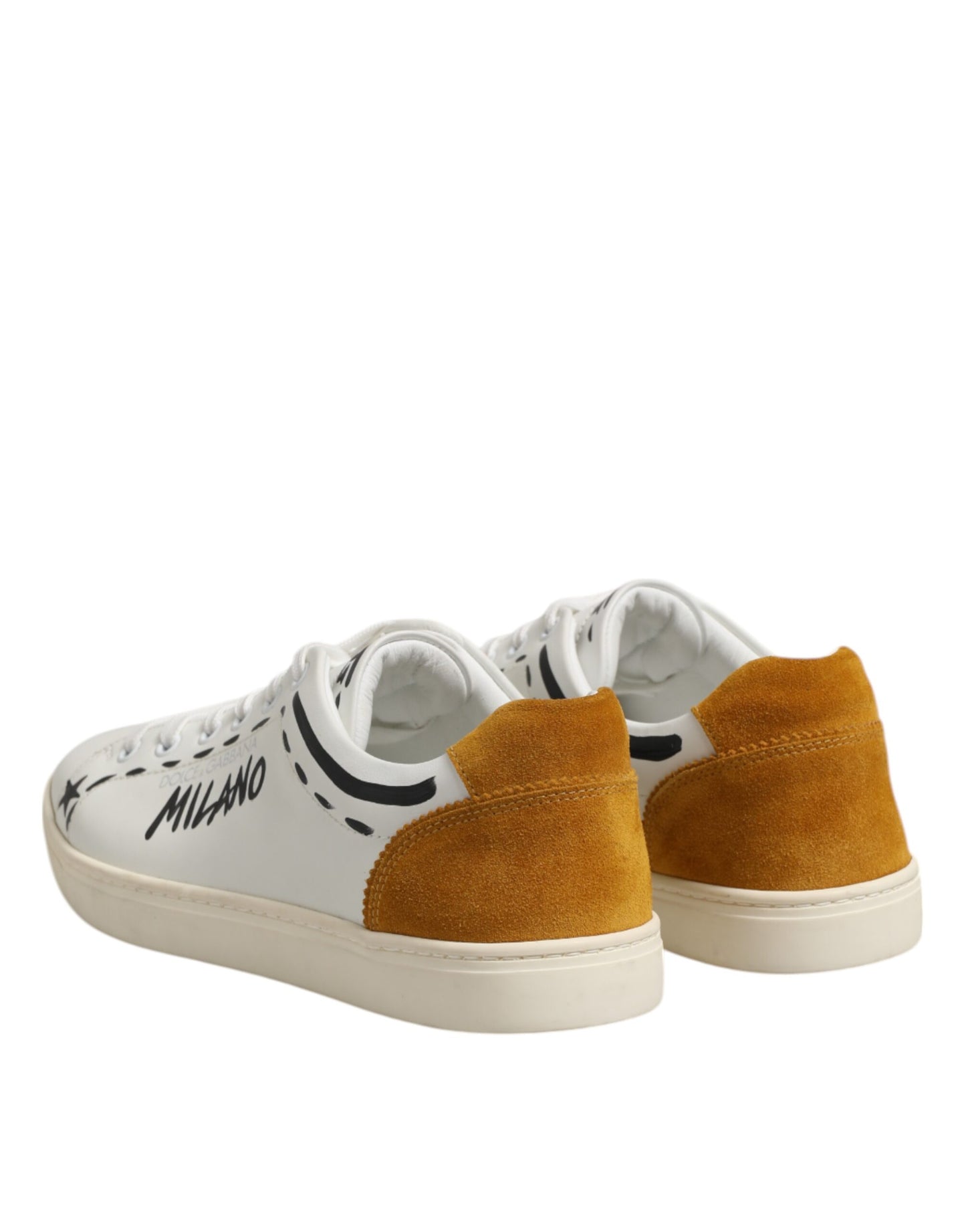 Dolce & Gabbana White Leather MILANO Low Top Sneakers Shoes by Dolce & Gabbana