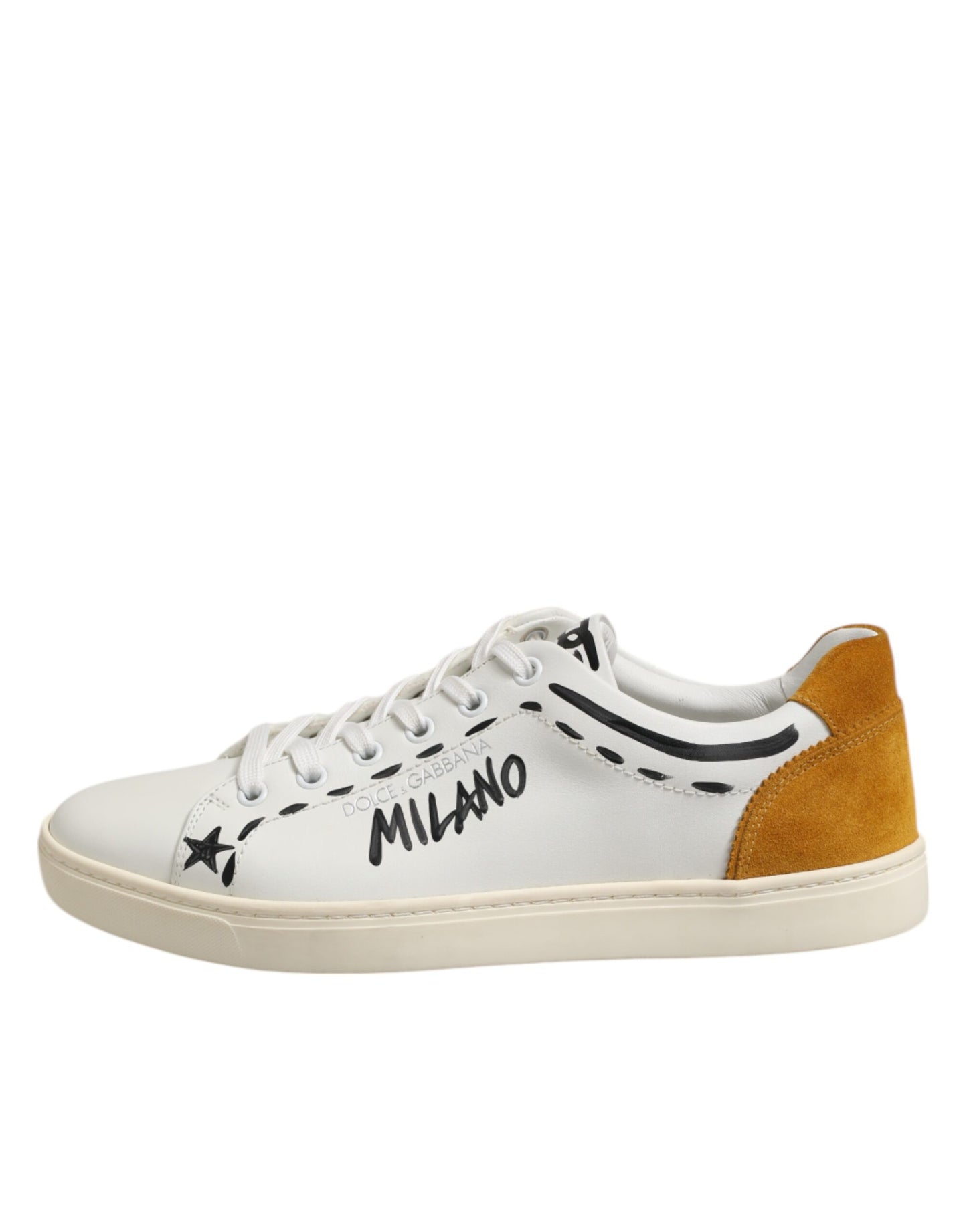 Dolce & Gabbana White Leather MILANO Low Top Sneakers Shoes by Dolce & Gabbana