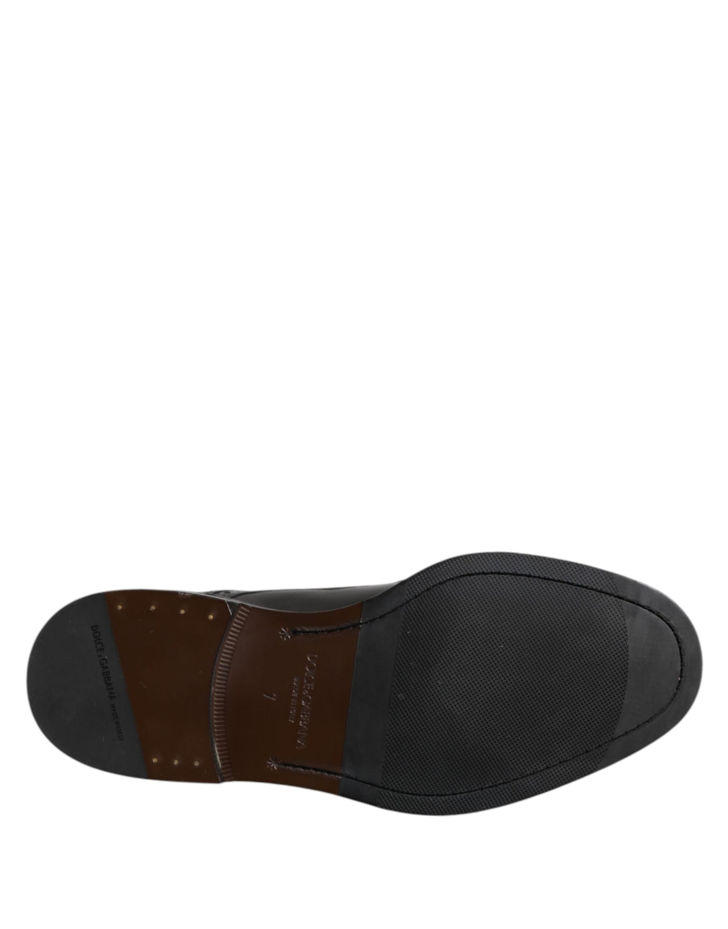 Chaussures habillées Derby en cuir noir Dolce & Gabbana