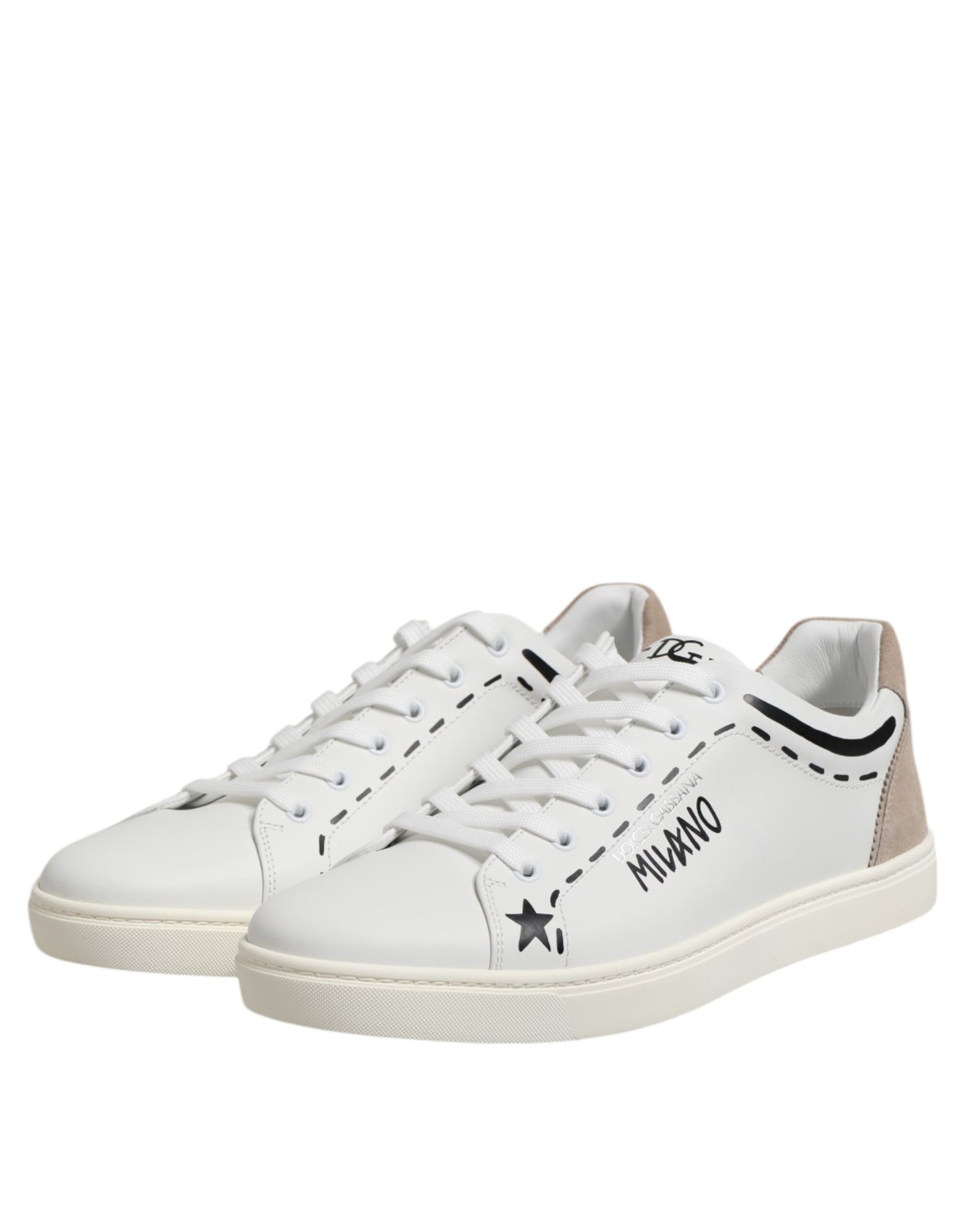 Dolce & Gabbana White Leather MILANO Low Top Sneakers Shoes by Dolce & Gabbana
