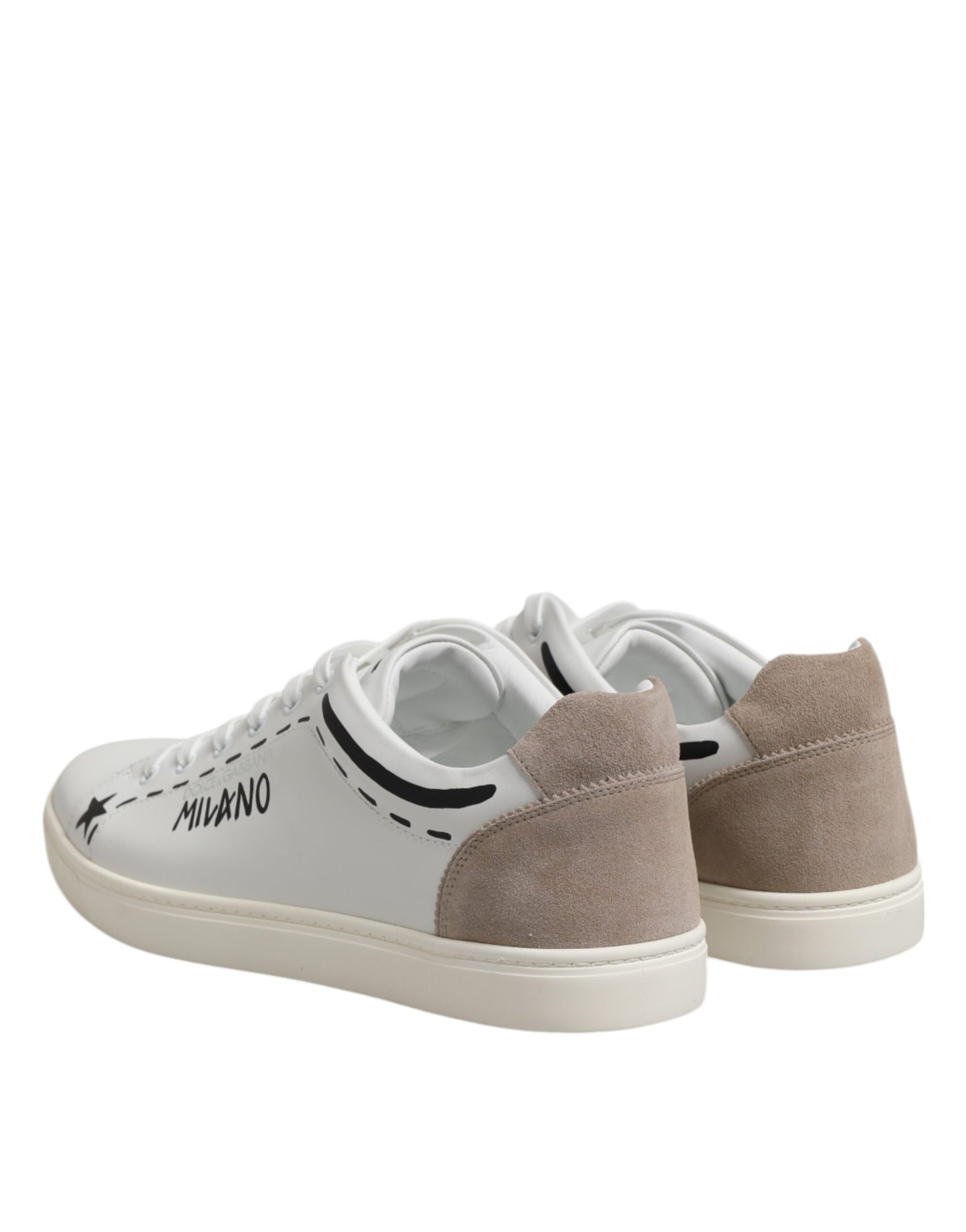 Dolce & Gabbana White Leather MILANO Low Top Sneakers Shoes by Dolce & Gabbana
