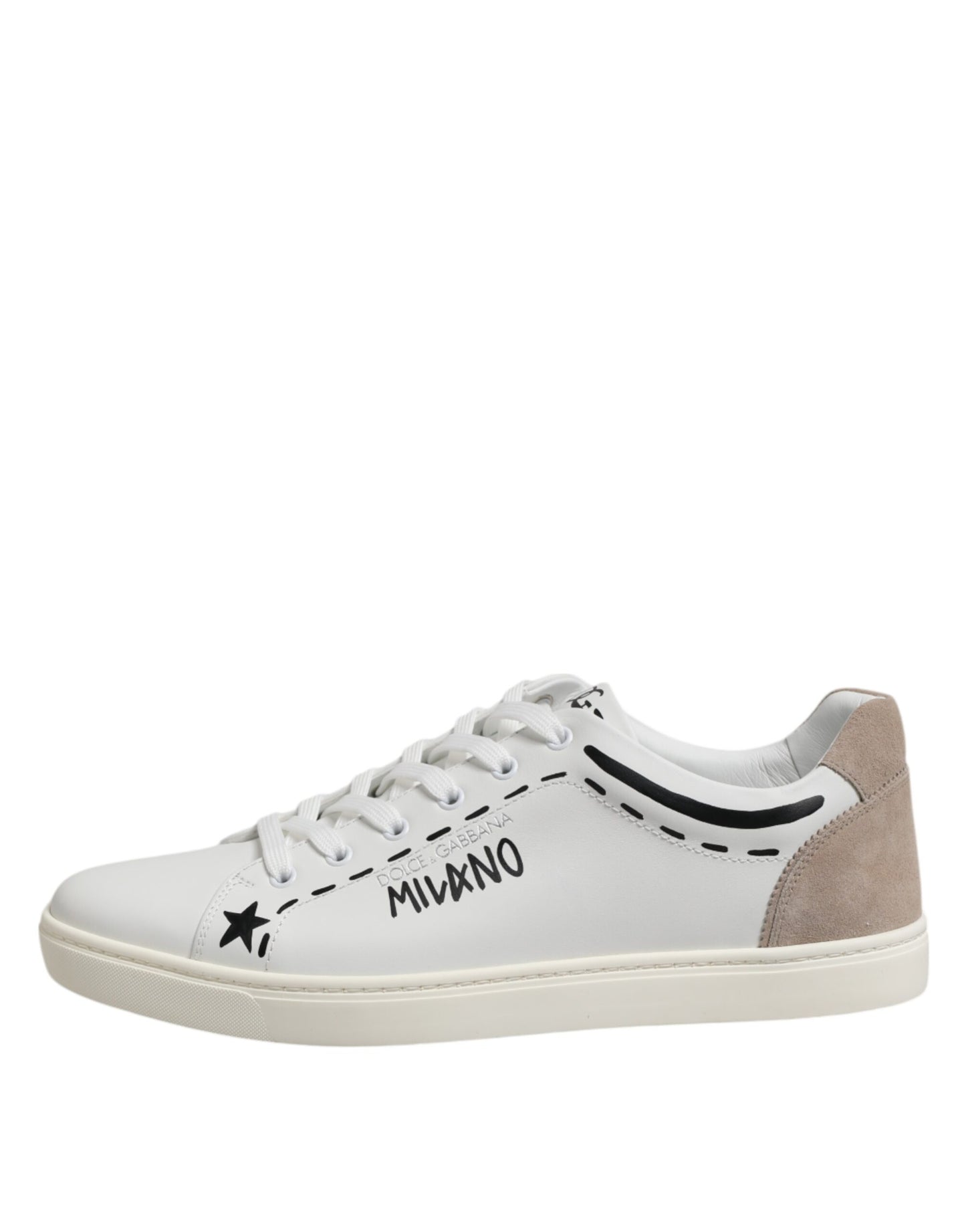 Dolce & Gabbana White Leather MILANO Low Top Sneakers Shoes by Dolce & Gabbana