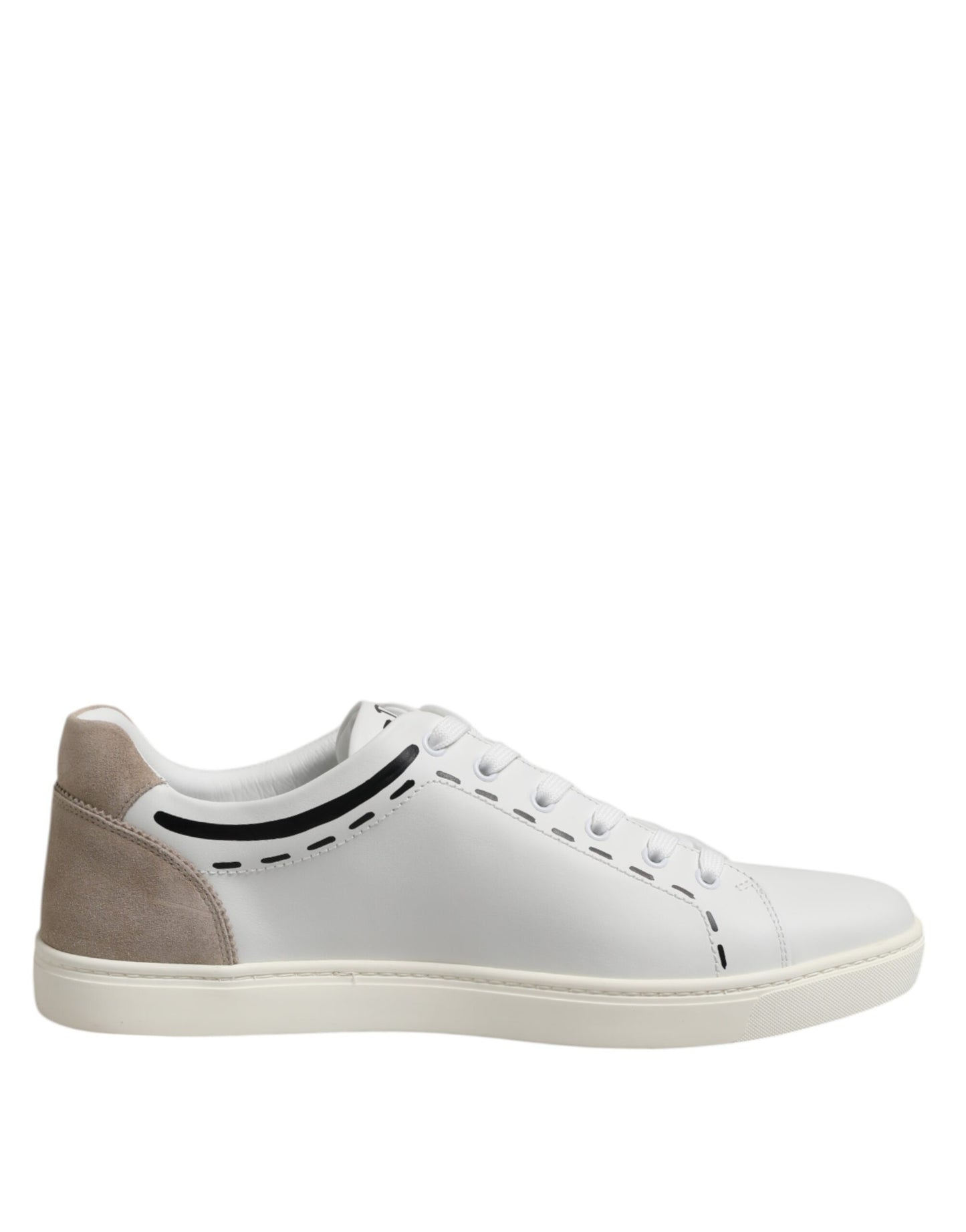 Dolce & Gabbana White Leather MILANO Low Top Sneakers Shoes by Dolce & Gabbana