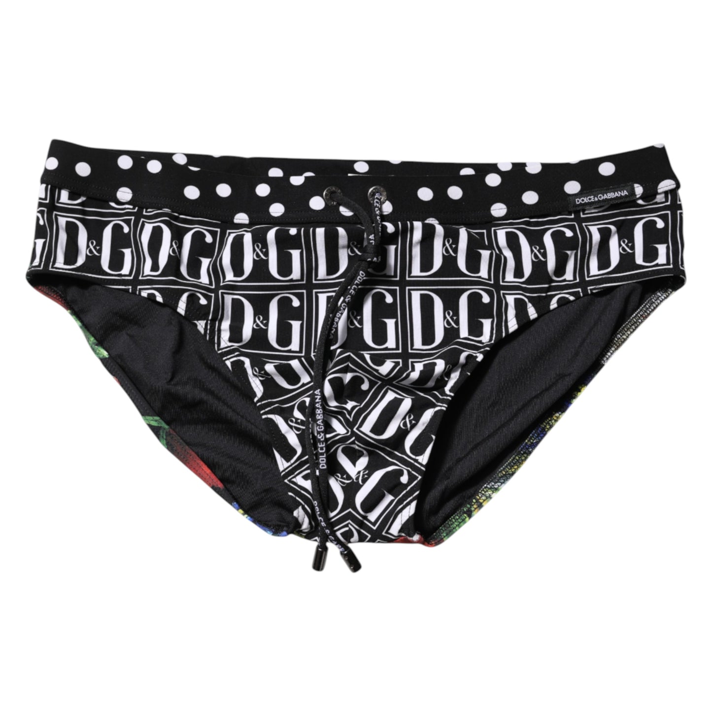 Maillot de bain Dolce & Gabbana noir à logo floral pour homme