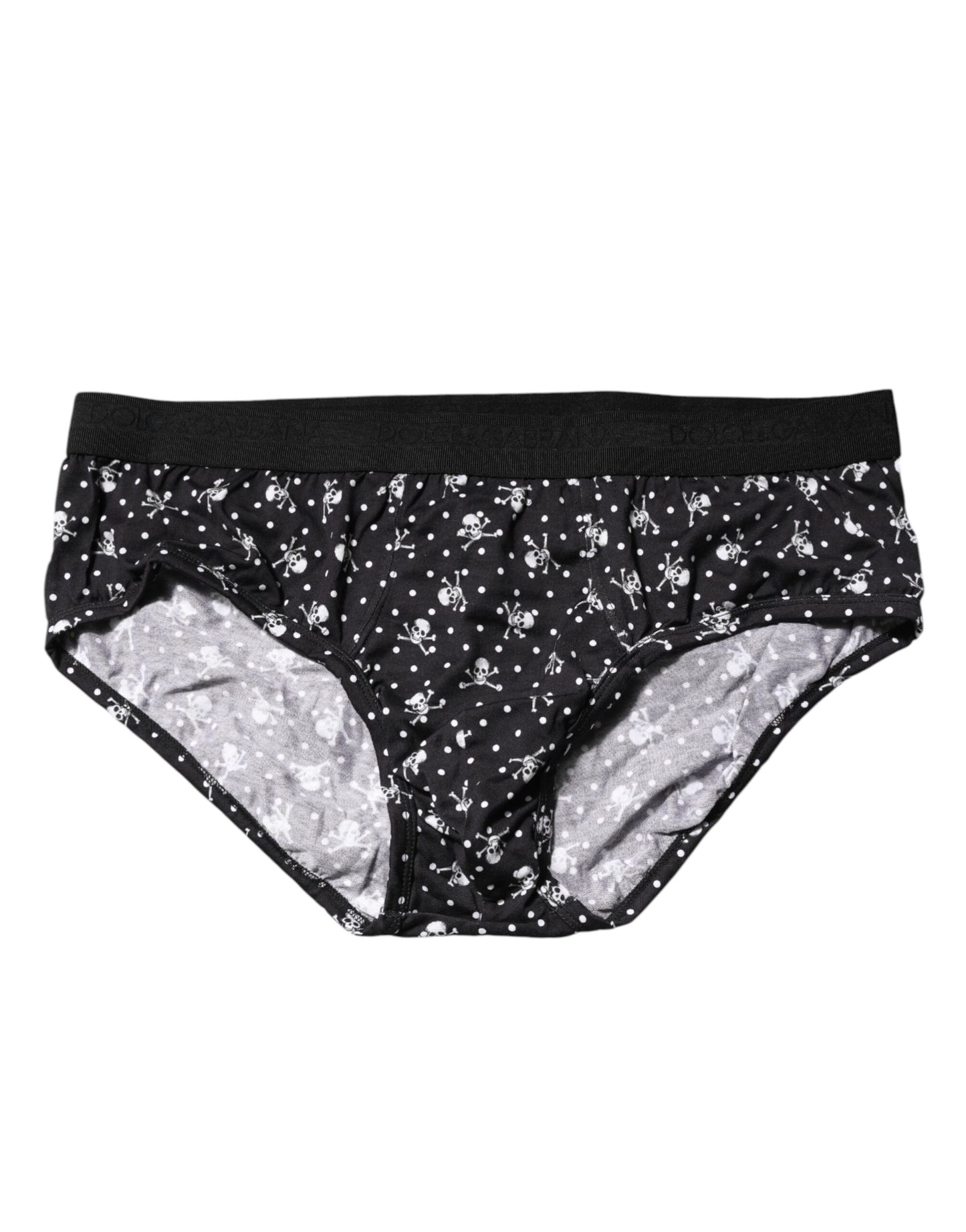 Sous-vêtement régulier en coton noir imprimé Dolce & Gabbana