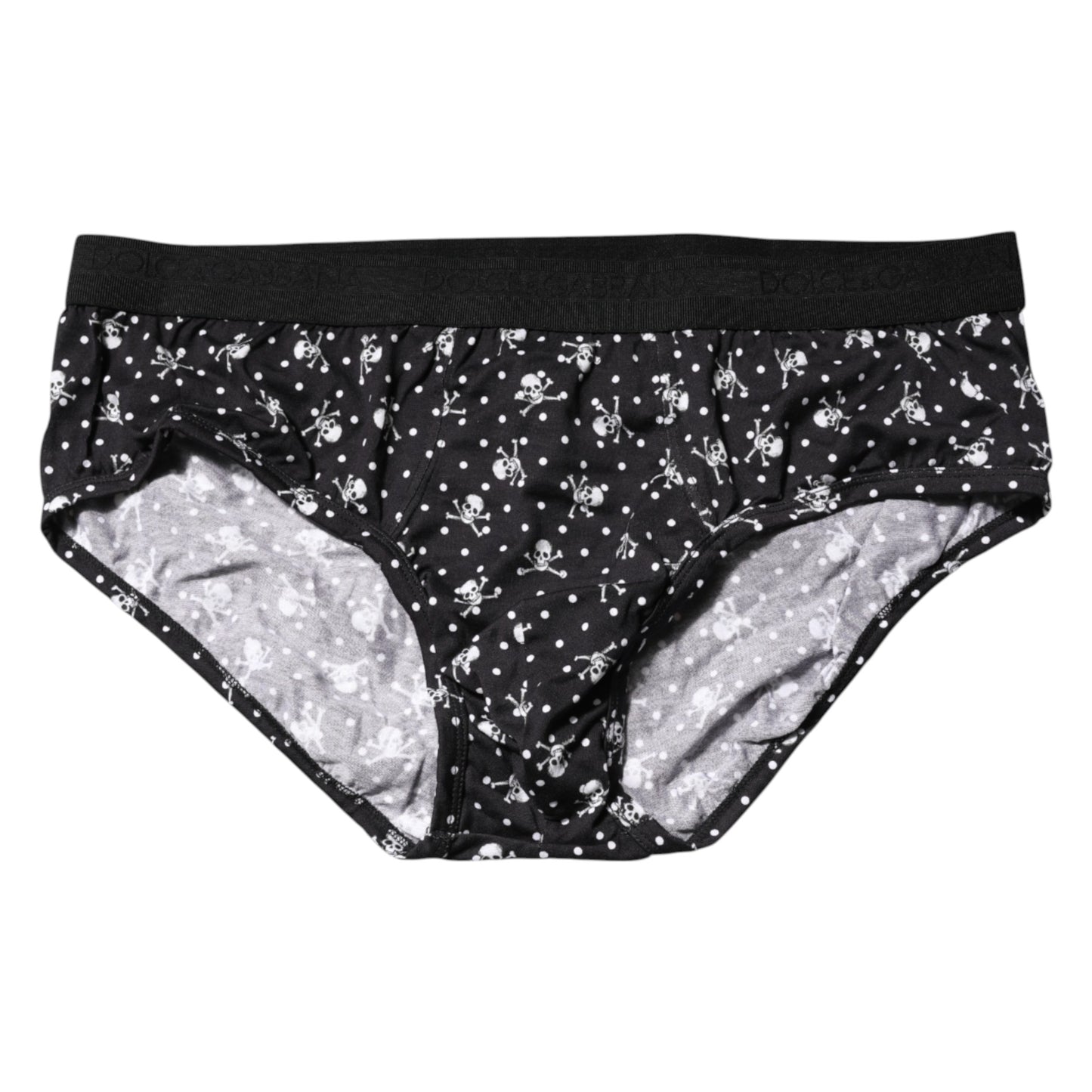 Sous-vêtement régulier en coton noir imprimé Dolce & Gabbana