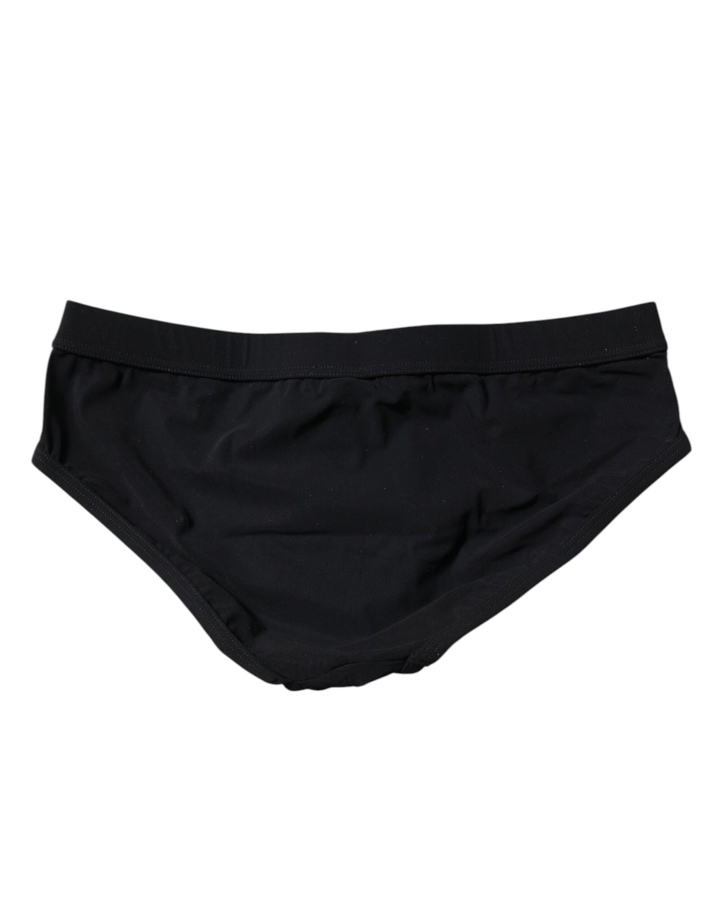Maillot de bain slip de plage Dolce & Gabbana avec plaque logo noire pour homme
