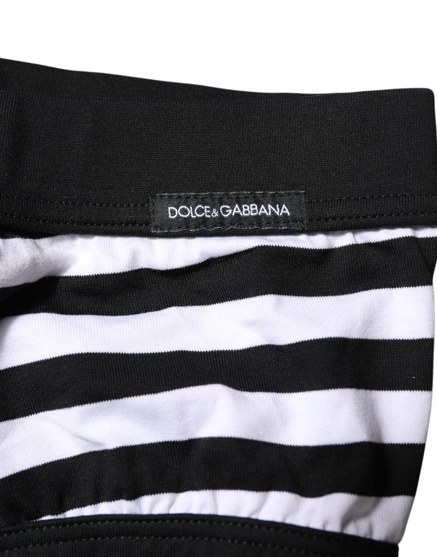 Slip classique Dolce & Gabbana à rayures noires et blanches pour homme