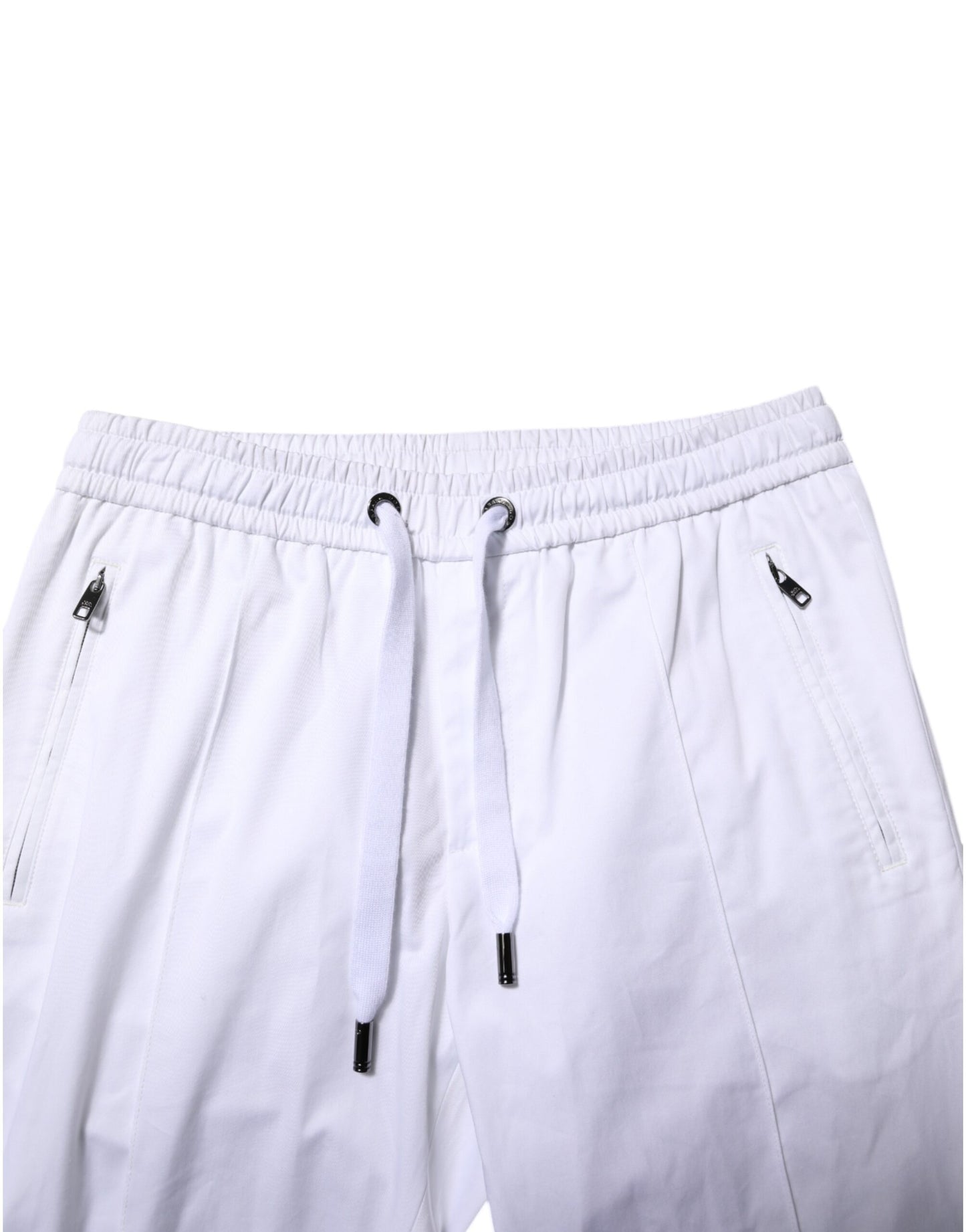 Pantalon de jogging Dolce & Gabbana en coton stretch blanc avec logo pour homme