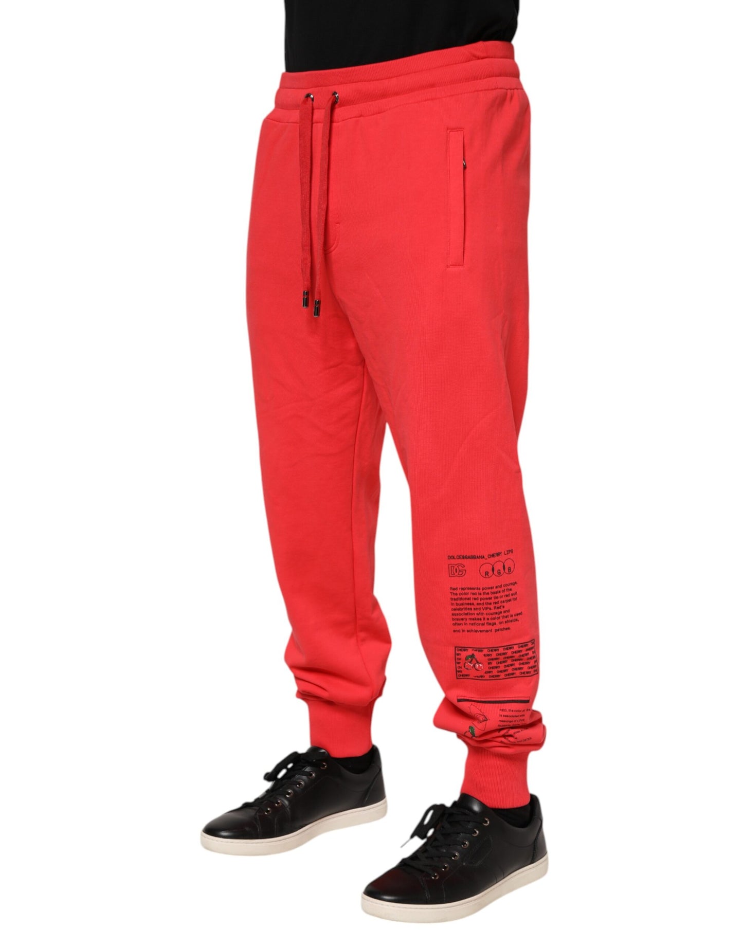 Pantalon de jogging en coton rouge Dolce & Gabbana pour homme