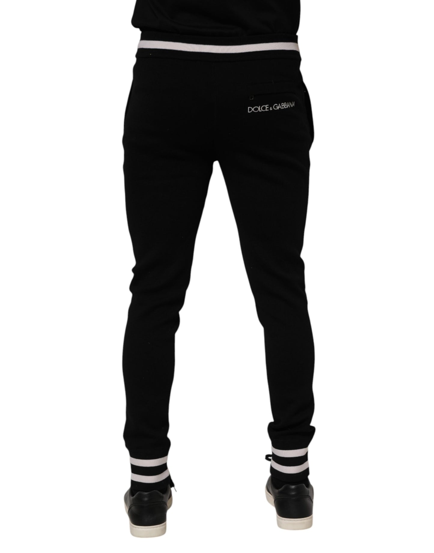 Pantalon de jogging en coton noir Dolce & Gabbana pour homme