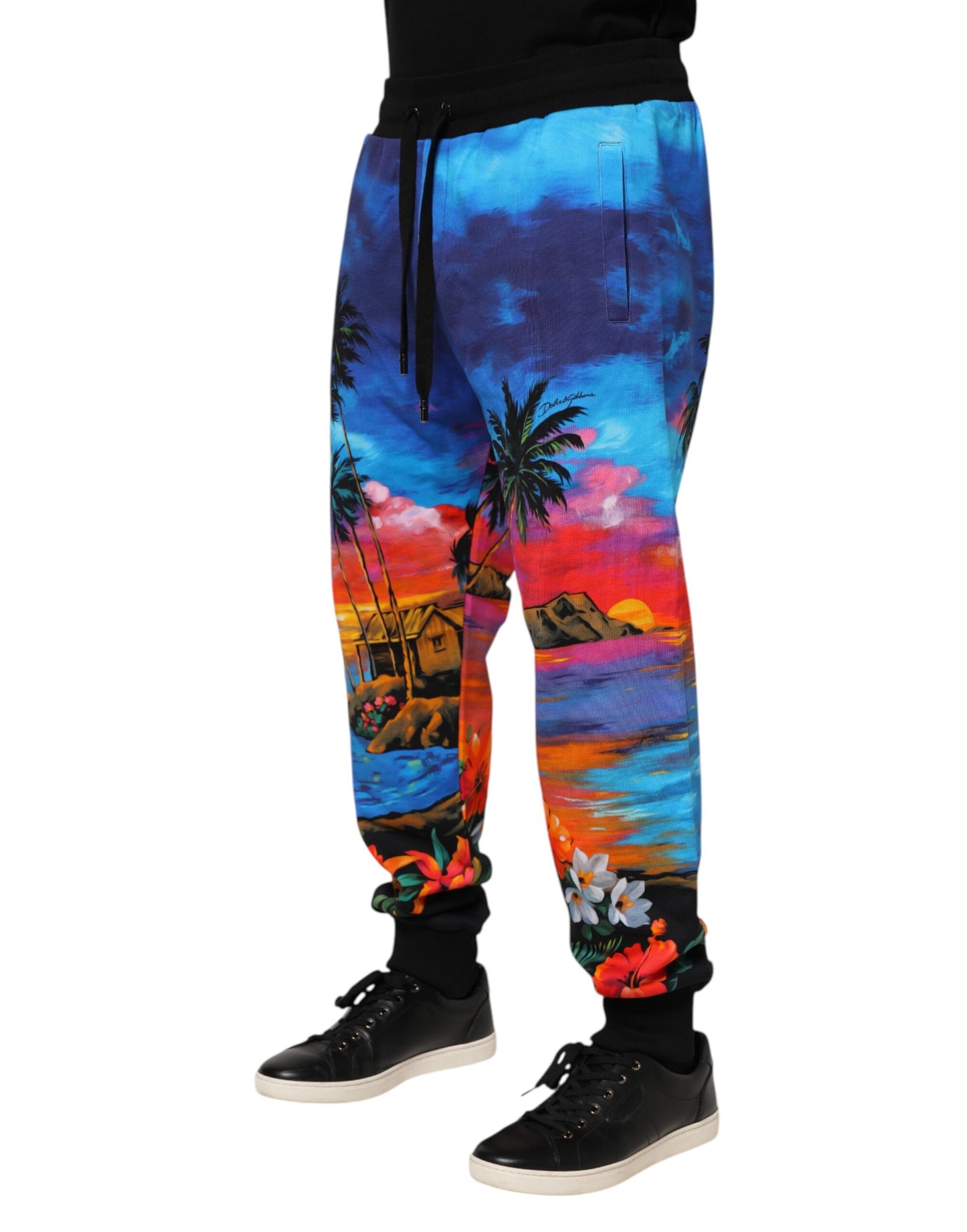 Pantalon de jogging à imprimé hawaïen bleu Dolce & Gabbana