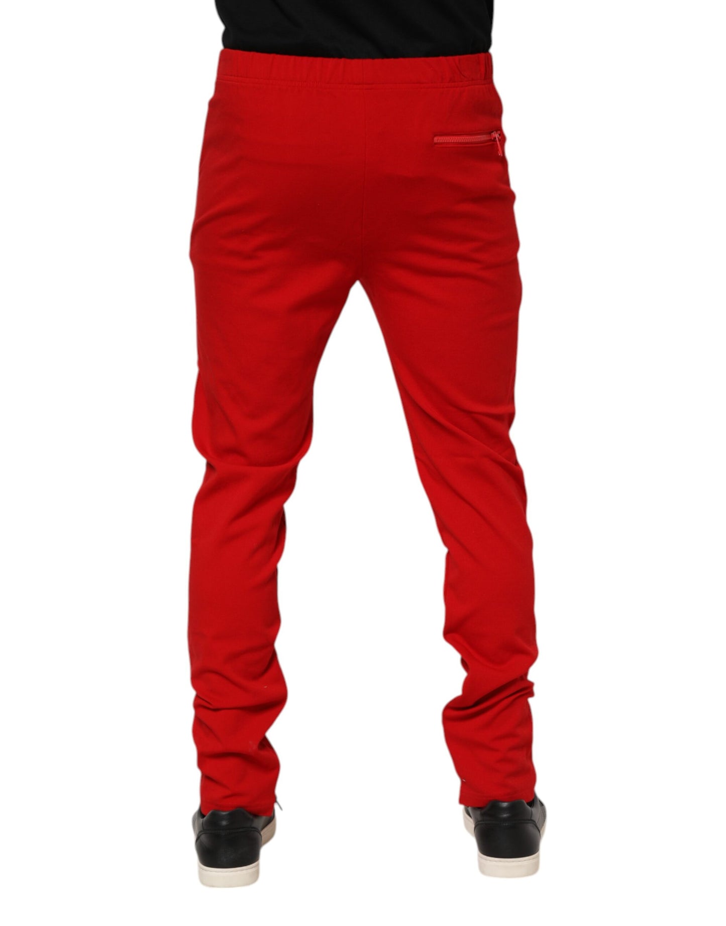Pantalon de jogging Dolce & Gabbana en viscose rouge avec logo pour homme