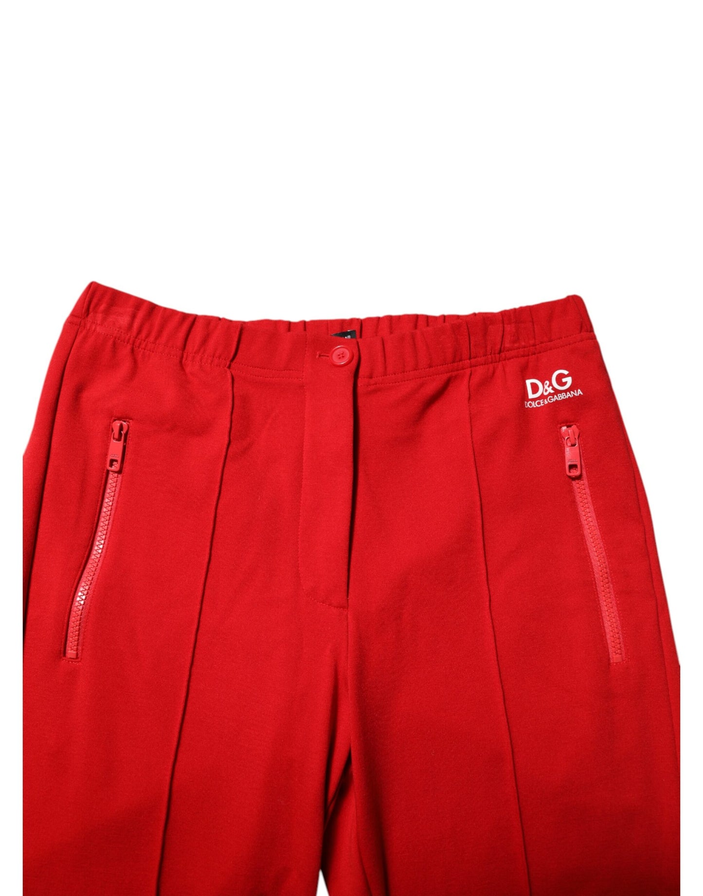 Pantalon de jogging Dolce & Gabbana en viscose rouge avec logo pour homme