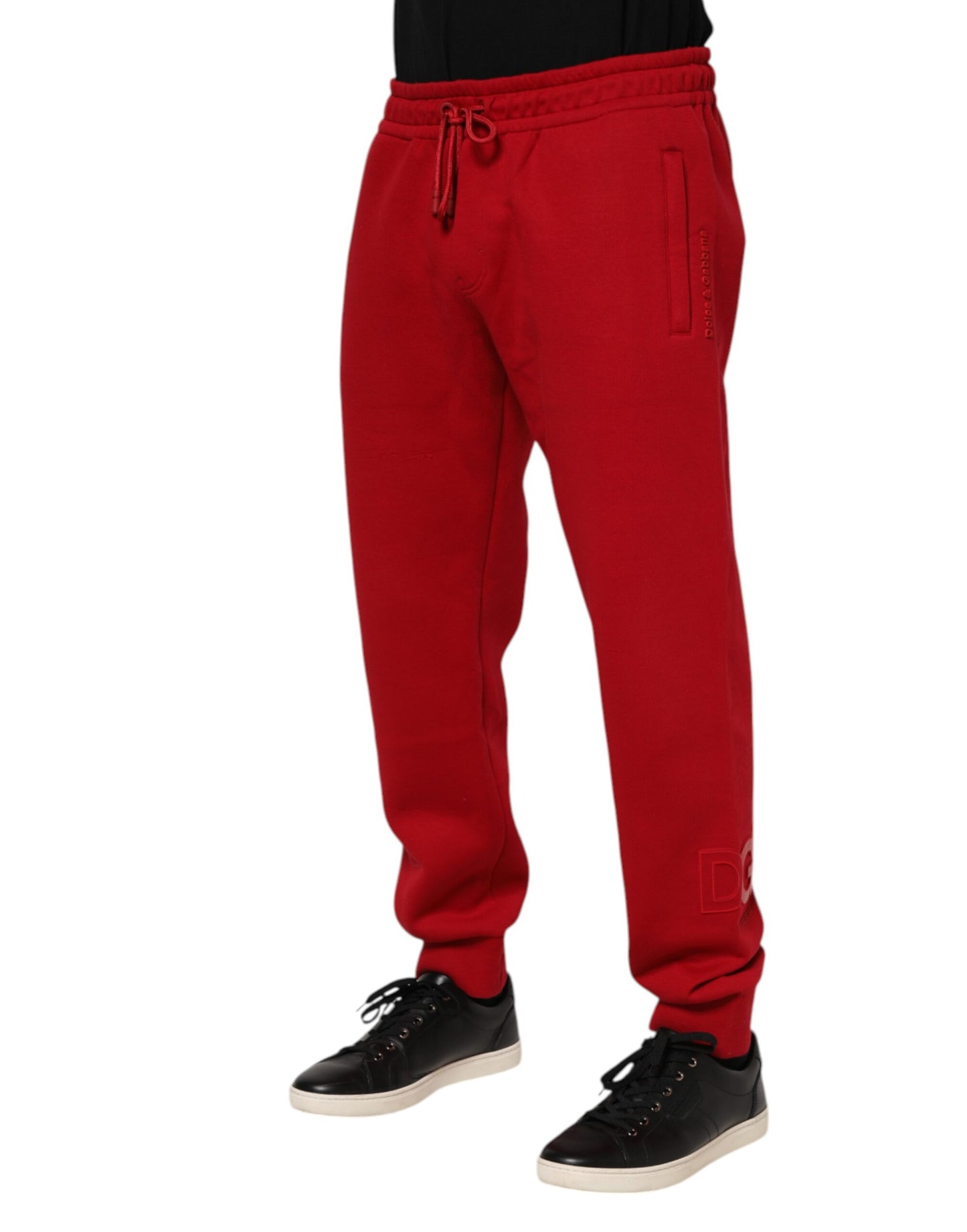Pantalon de jogging en coton rouge avec logo Dolce & Gabbana pour homme