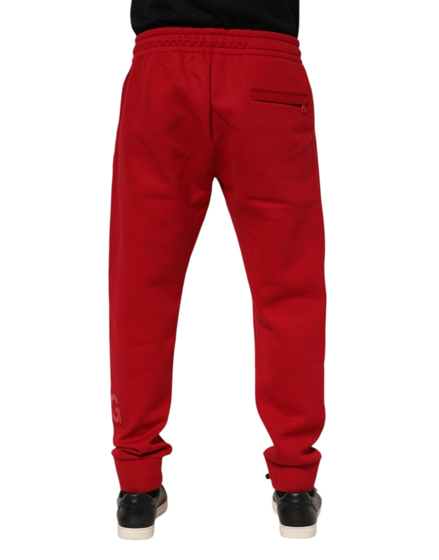 Pantalon de jogging en coton rouge avec logo Dolce & Gabbana pour homme