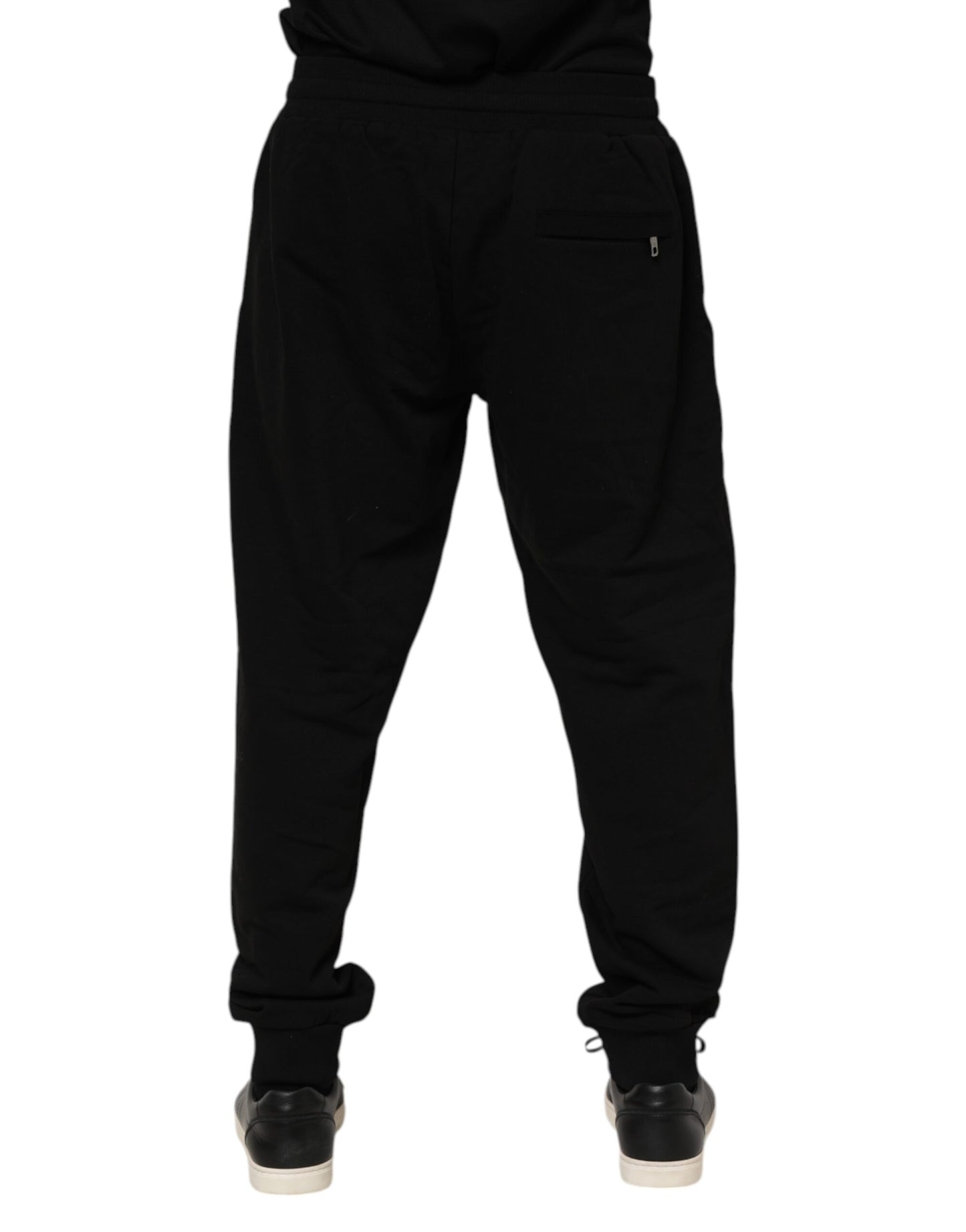 Pantalon de jogging Dolce & Gabbana en coton noir avec bande logo pour homme