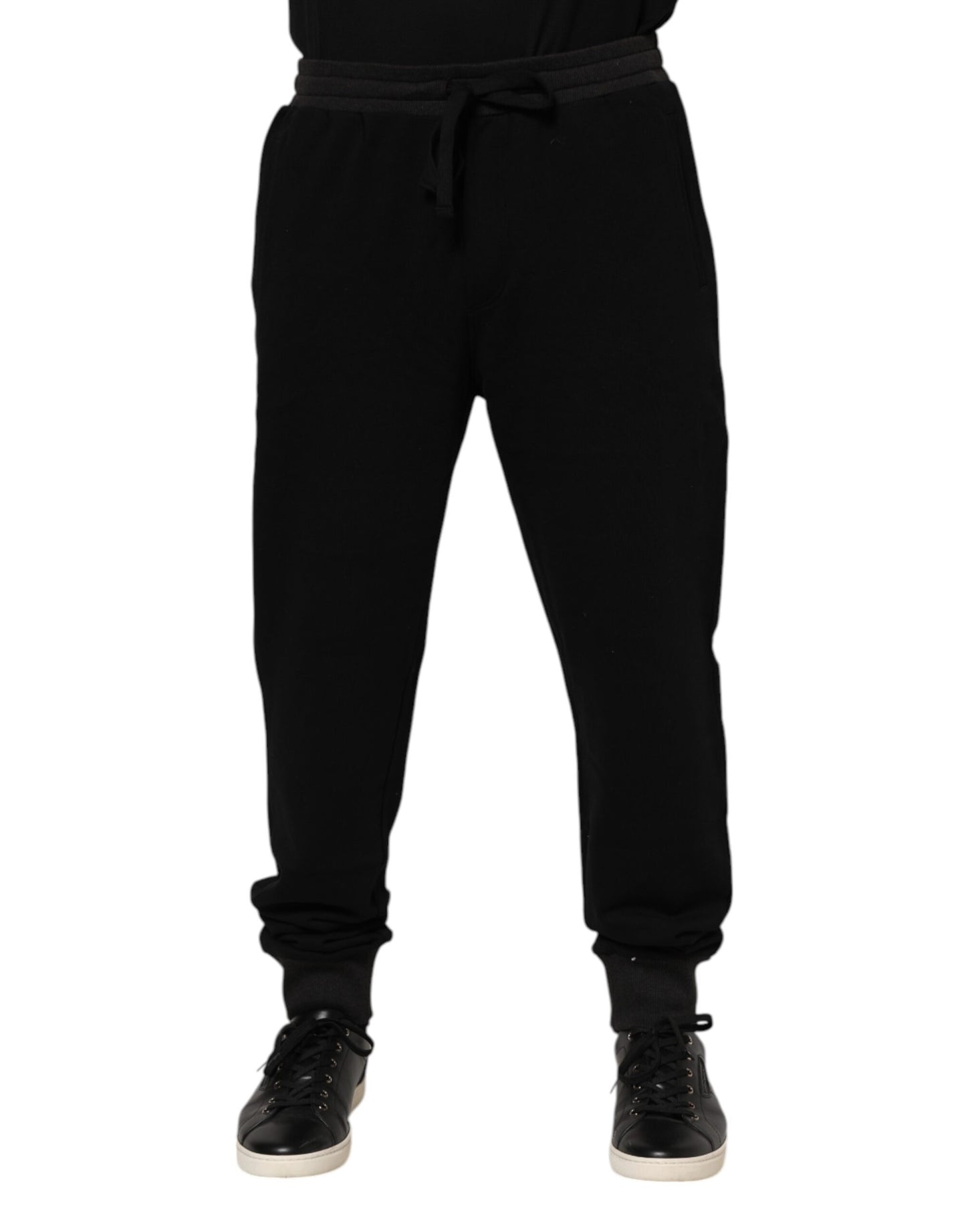 Pantalon de jogging en coton noir Dolce & Gabbana