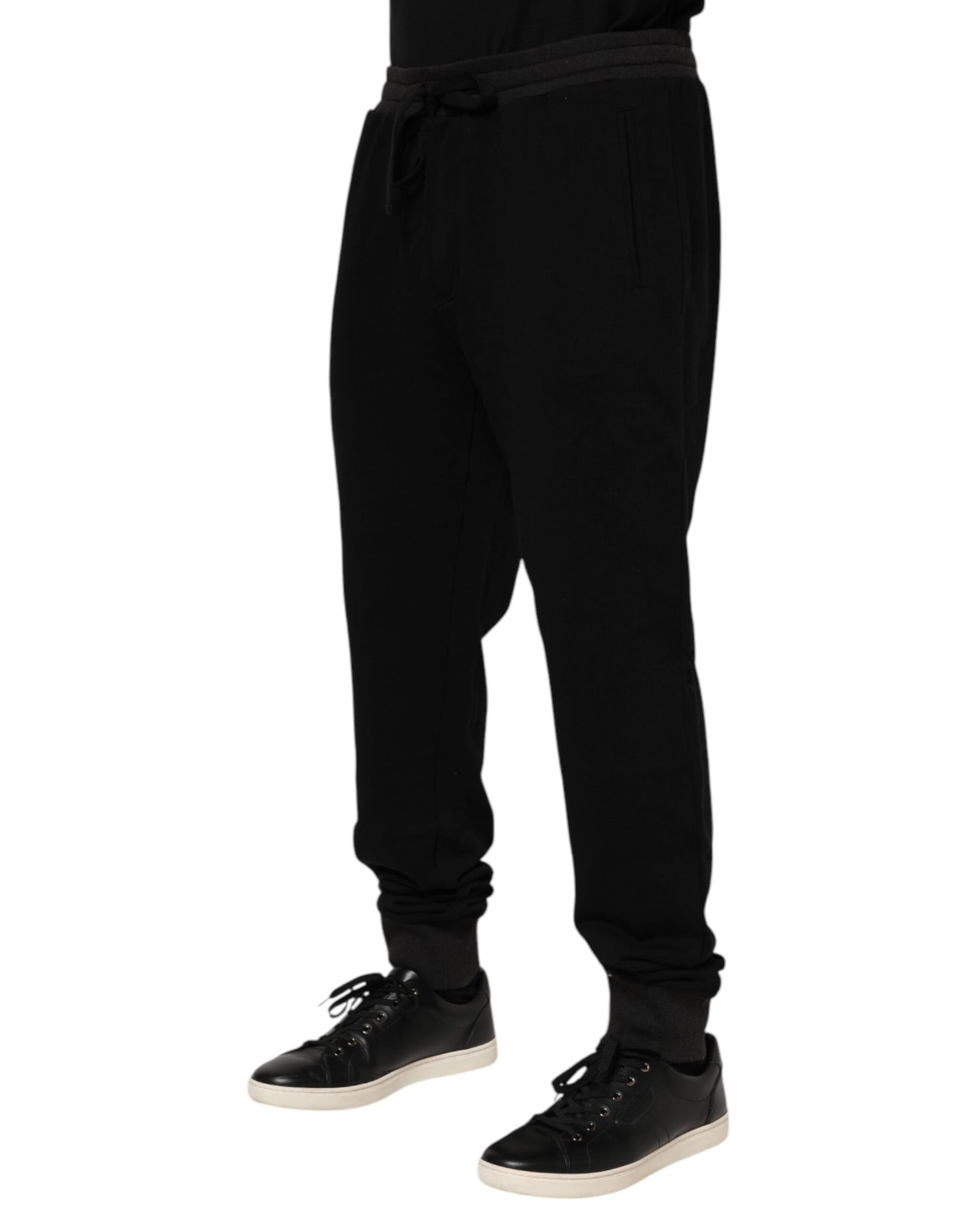 Pantalon de jogging en coton noir Dolce & Gabbana