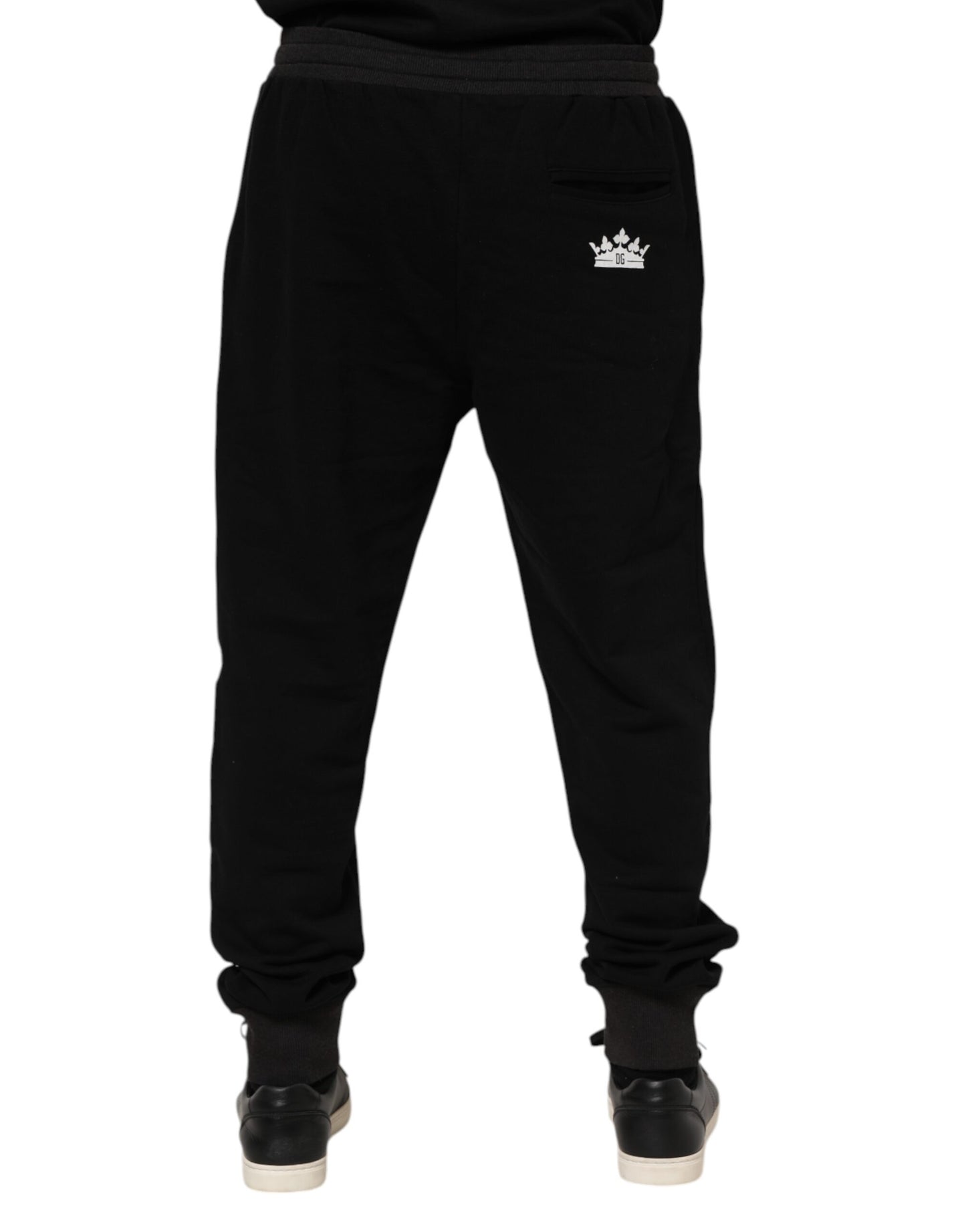 Pantalon de jogging en coton noir Dolce & Gabbana